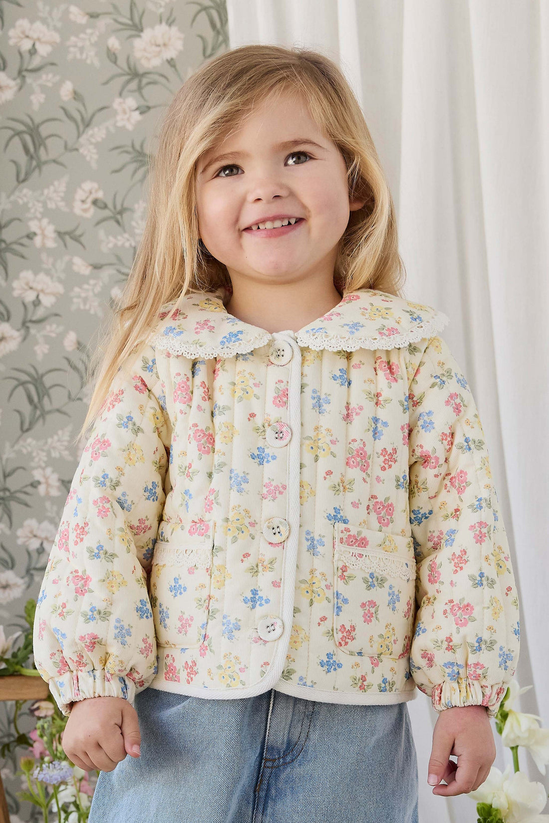 Jaida Pincord Jacket - Morgan Vanilla Childrens Jacket from Jamie Kay Australia