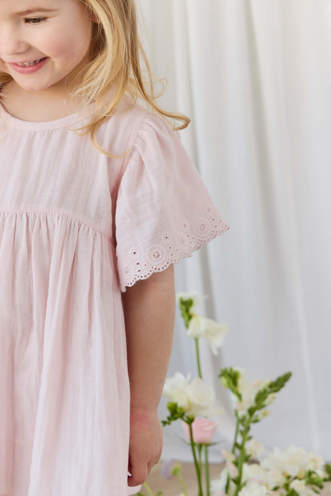 Organic Cotton Muslin Chloe Dress - Cotton Candy Childrens Dress from Jamie Kay Australia