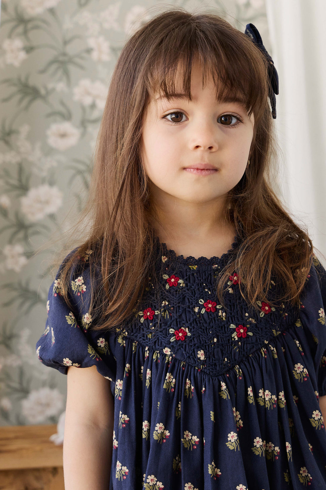 Organic Cotton Wanda Dress - Elsa Navy Childrens Dress from Jamie Kay Australia