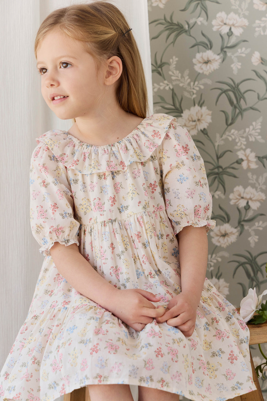 Organic Cotton Acacia Dress - Morgan Vanilla Childrens Dress from Jamie Kay Australia
