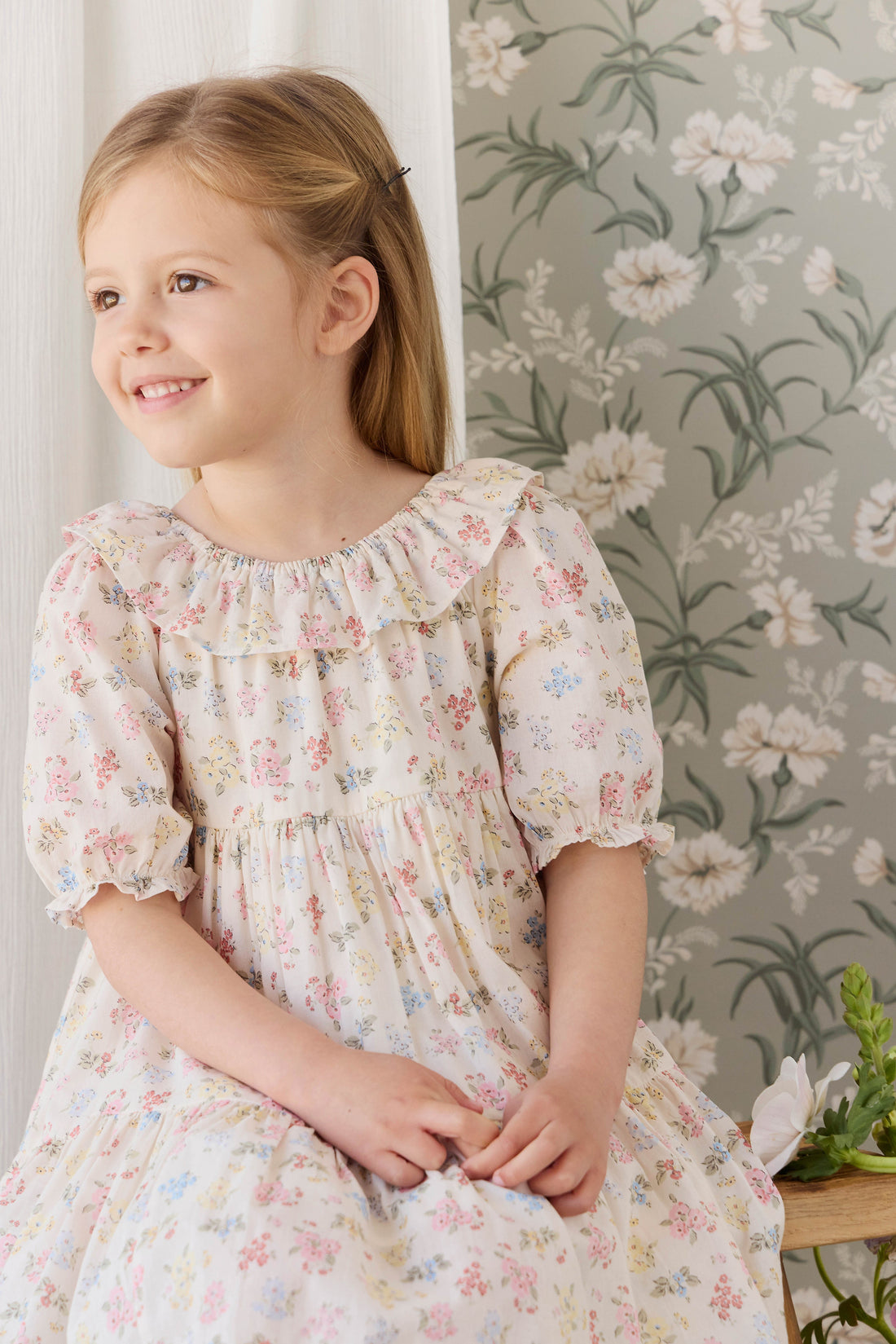 Organic Cotton Acacia Dress - Morgan Vanilla Childrens Dress from Jamie Kay Australia