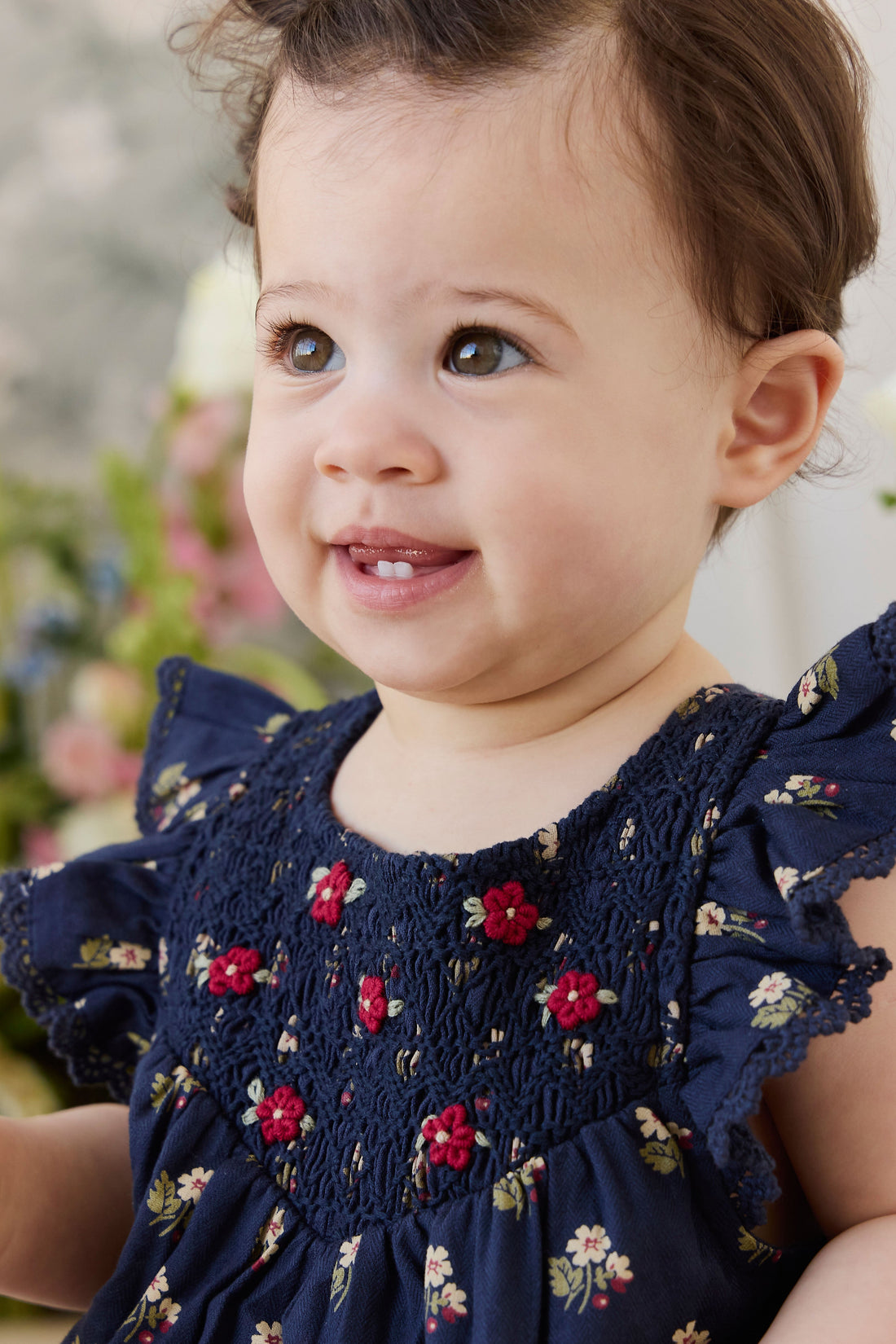 Organic Cotton Wanda Playsuit - Elsa Navy Childrens Playsuit from Jamie Kay Australia