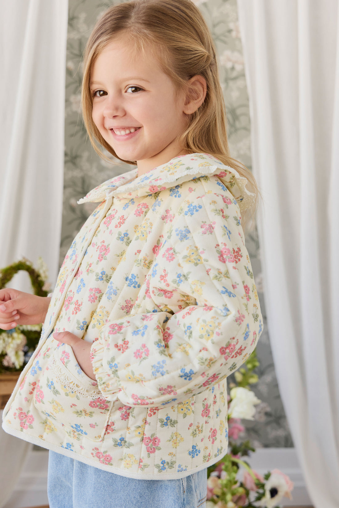 Jaida Pincord Jacket - Morgan Vanilla Childrens Jacket from Jamie Kay Australia