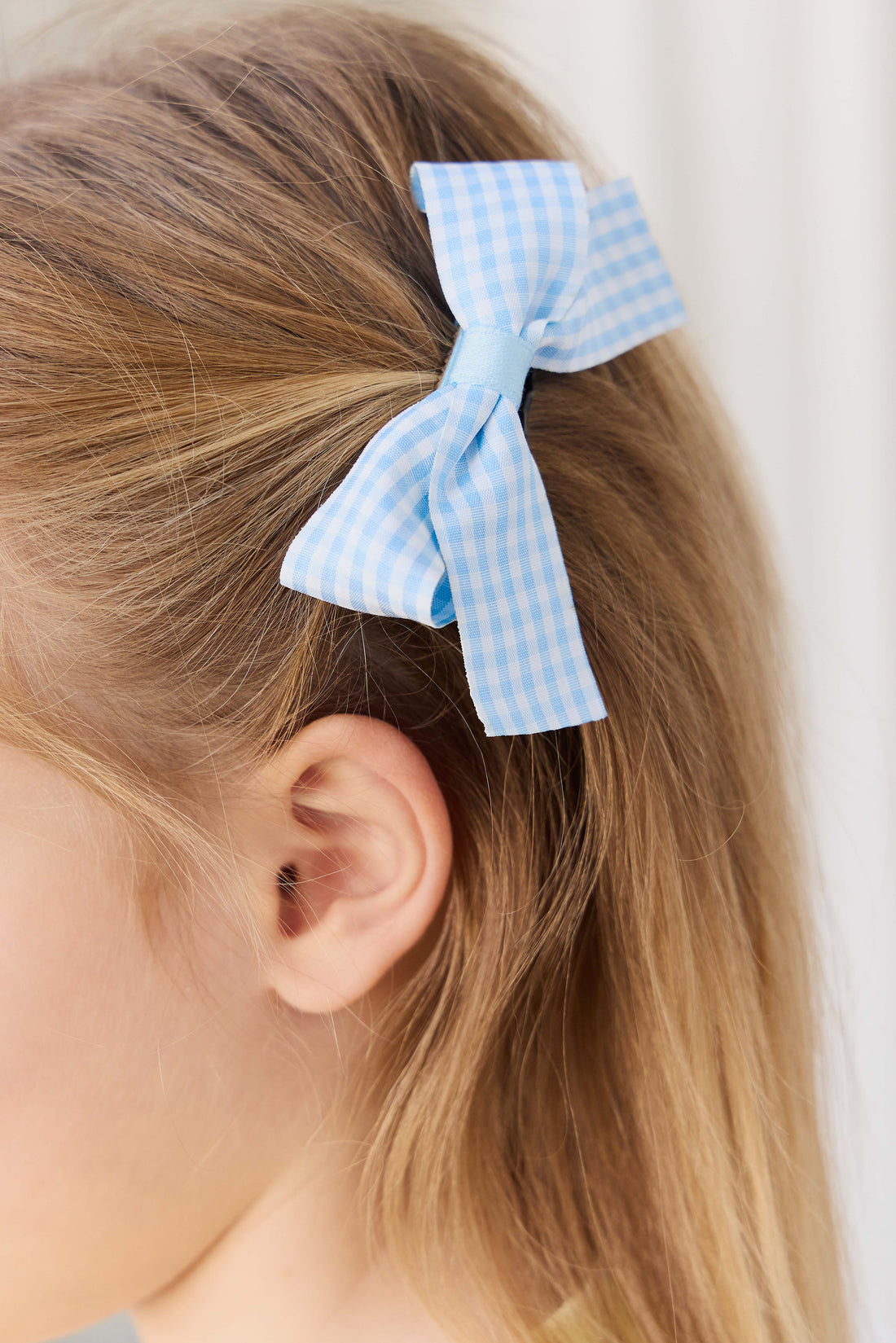 Wrenley Clip 2PK - Vanilla Sky Gingham Childrens Hair Accessories from Jamie Kay Australia