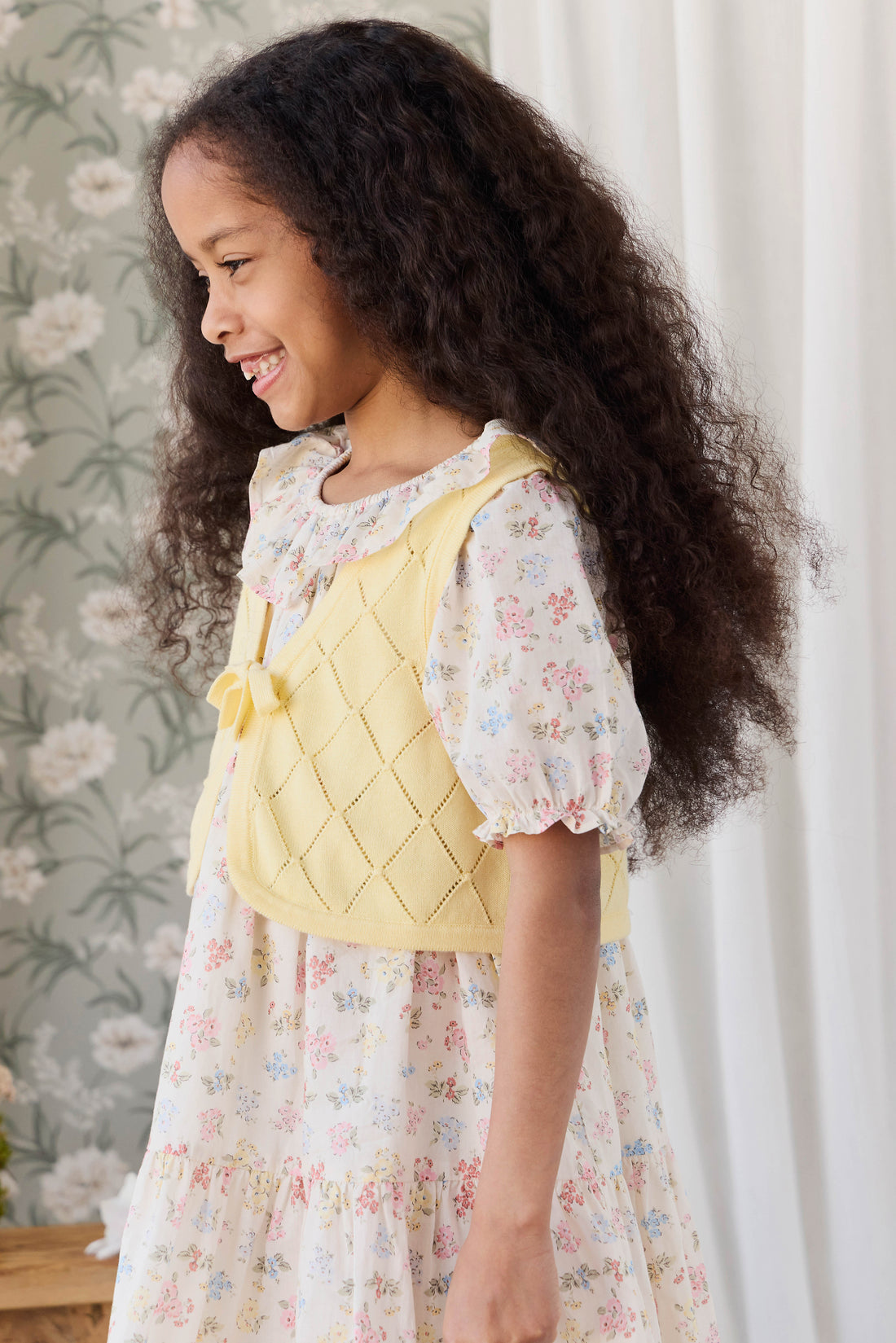 Lilah Knitted Vest - Lemonade Childrens Vest from Jamie Kay Australia