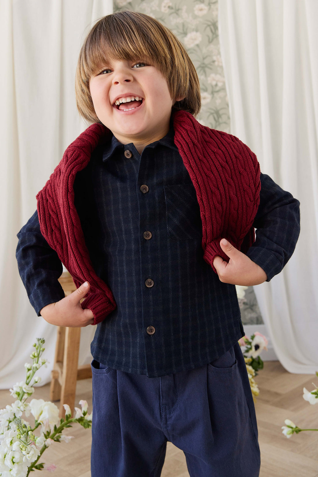 Richard Knit Jumper - Cherry Childrens Jumper from Jamie Kay Australia