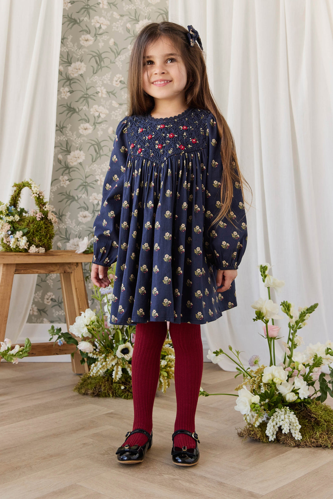 Organic Cotton Jovie Dress - Elsa Navy Childrens Dress from Jamie Kay Australia