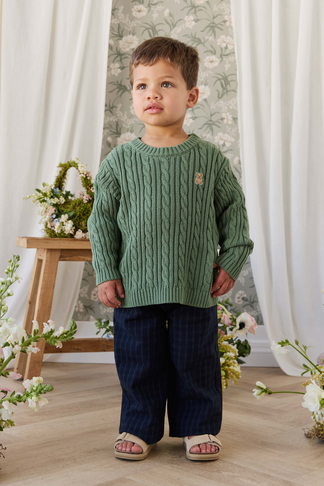 Richard Knit Jumper - Dark Jade Childrens Jumper from Jamie Kay Australia