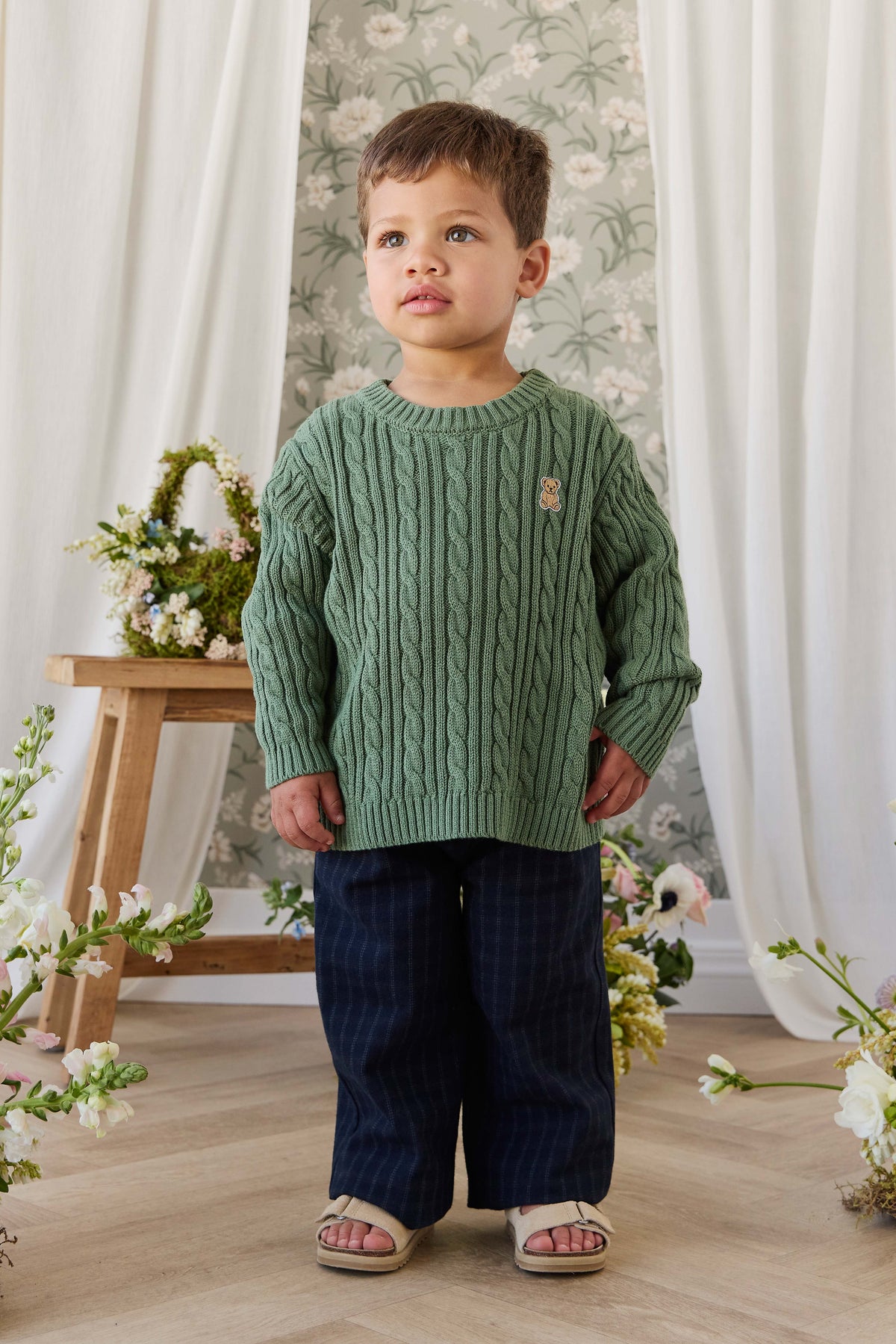 Richard Knit Jumper - Dark Jade Childrens Jumper from Jamie Kay Australia