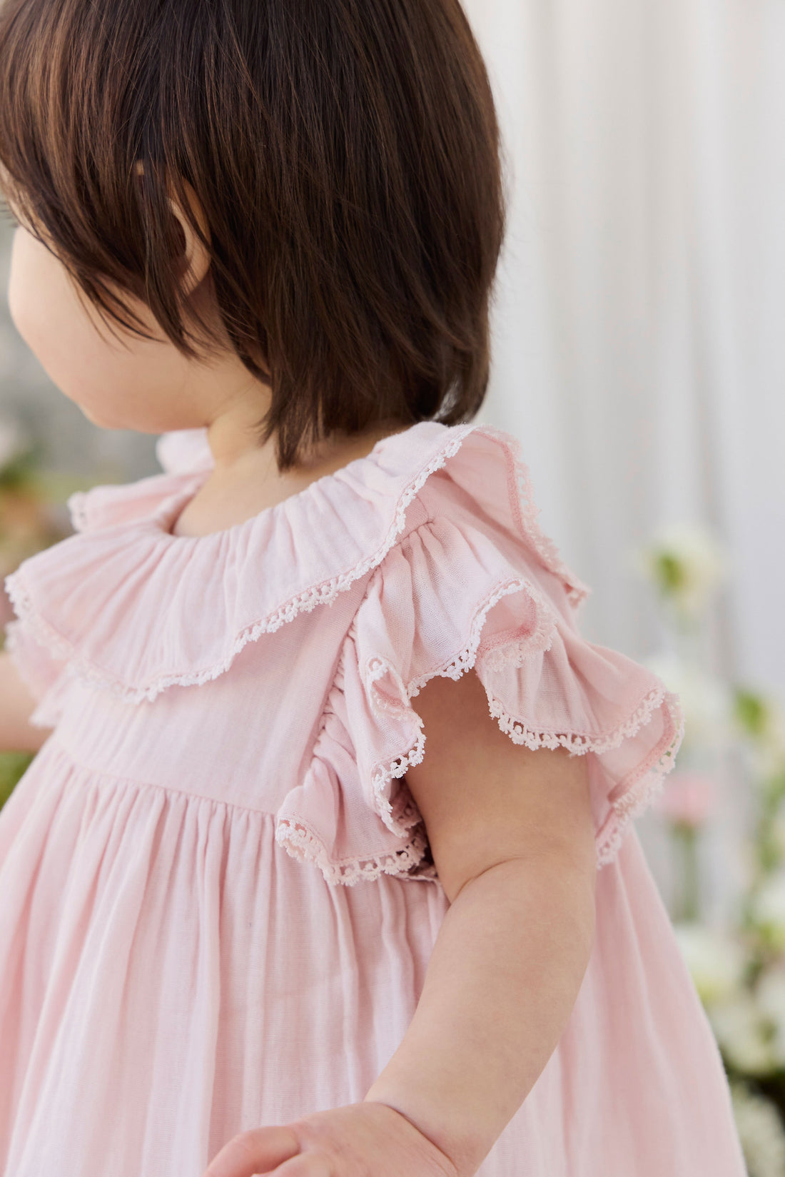 Organic Cotton Muslin Frannie Playsuit - Cotton Candy Childrens Playsuit from Jamie Kay Australia