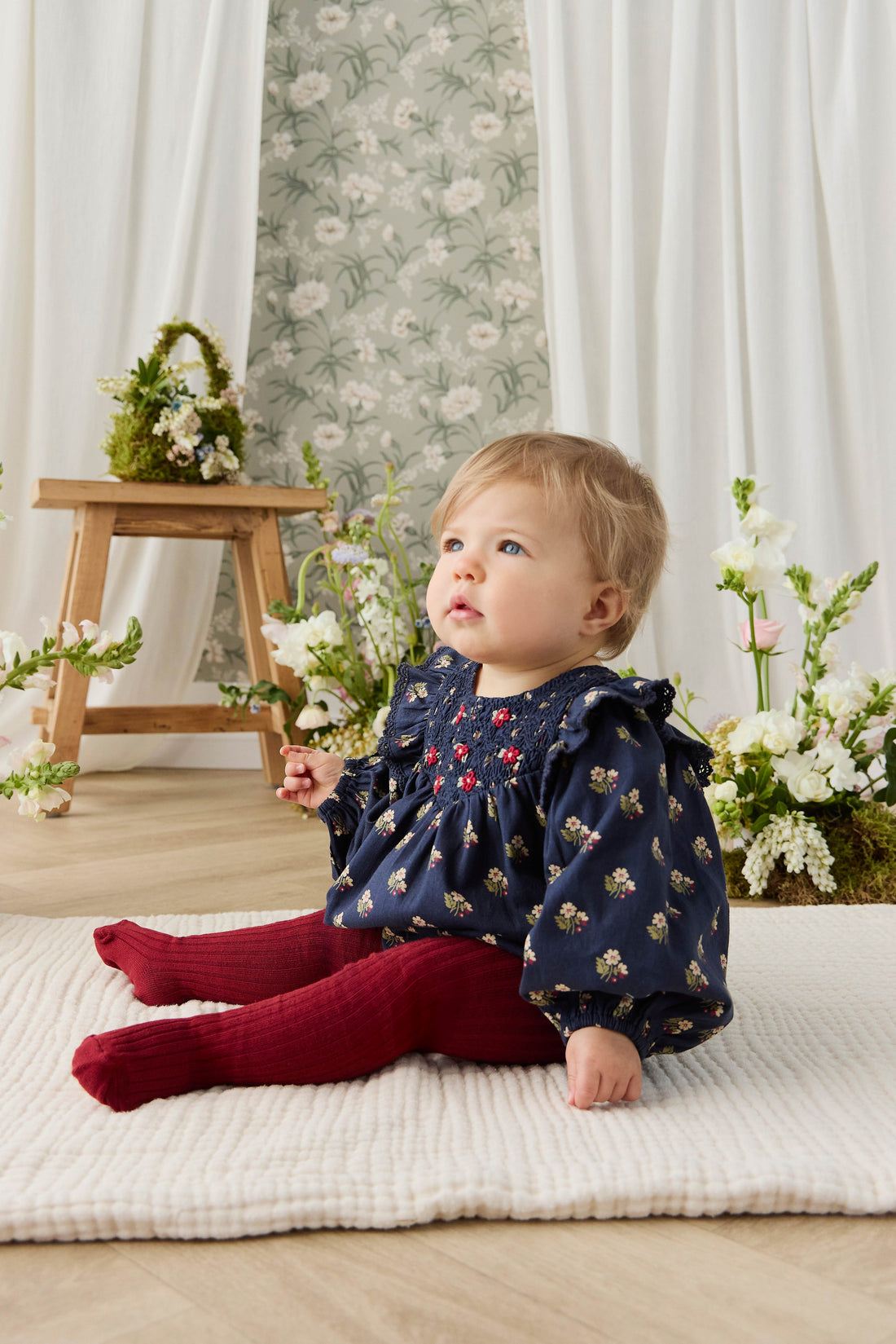 Organic Cotton Jovie Playsuit - Elsa Navy Childrens Playsuit from Jamie Kay Australia