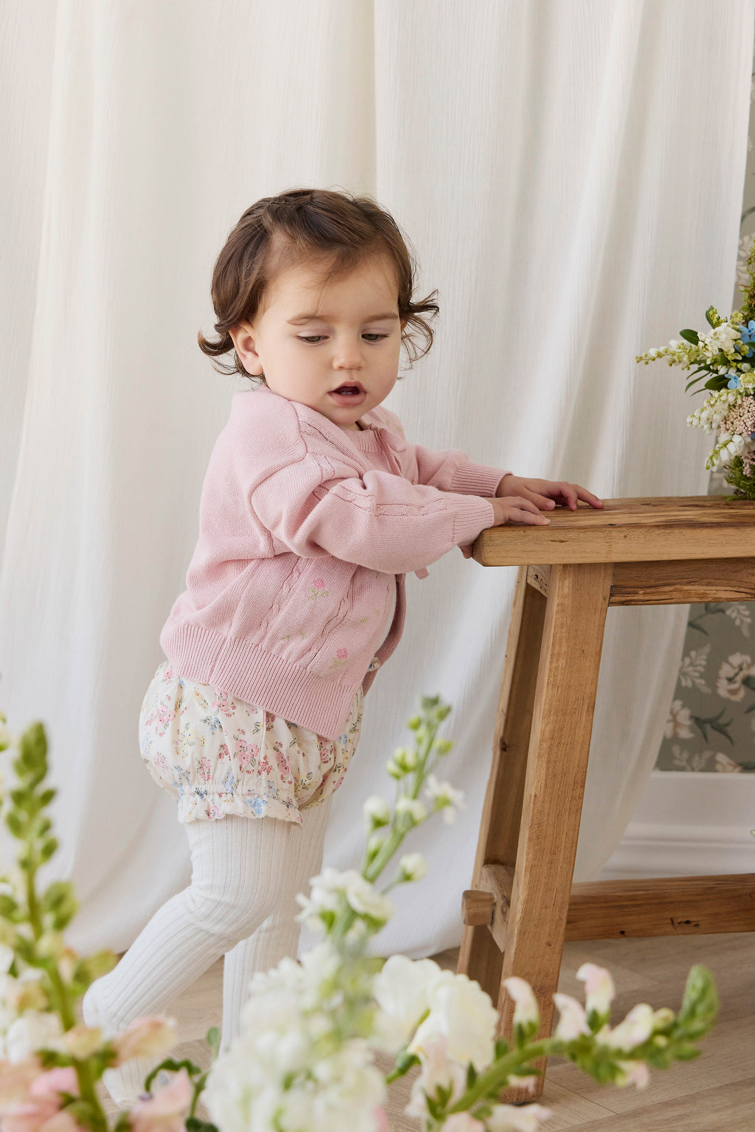 Organic Cotton Marlene Bloomer - Morgan Vanilla Childrens Bloomer from Jamie Kay Australia
