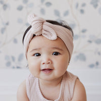 Rib Headband - Whisper Pink Childrens Headband from Jamie Kay Australia