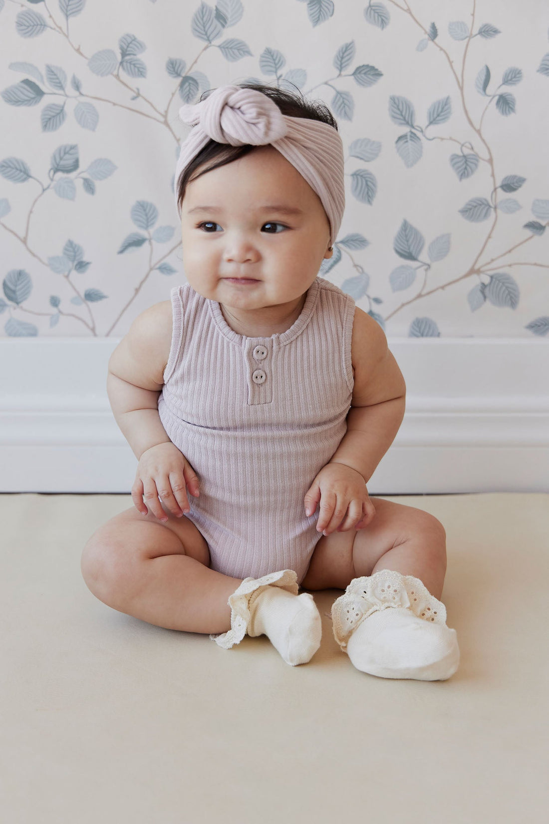 Rib Headband - Lilac Ash Childrens Headband from Jamie Kay Australia