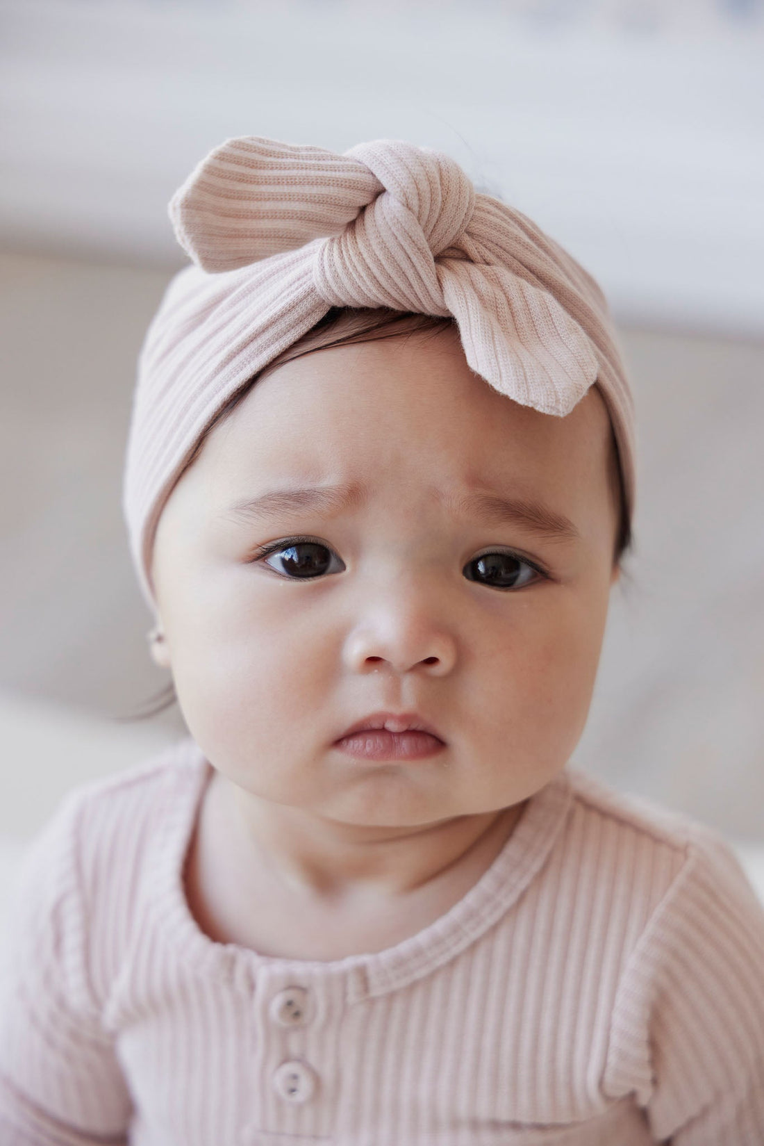 Rib Headband - Whisper Pink Childrens Headband from Jamie Kay Australia