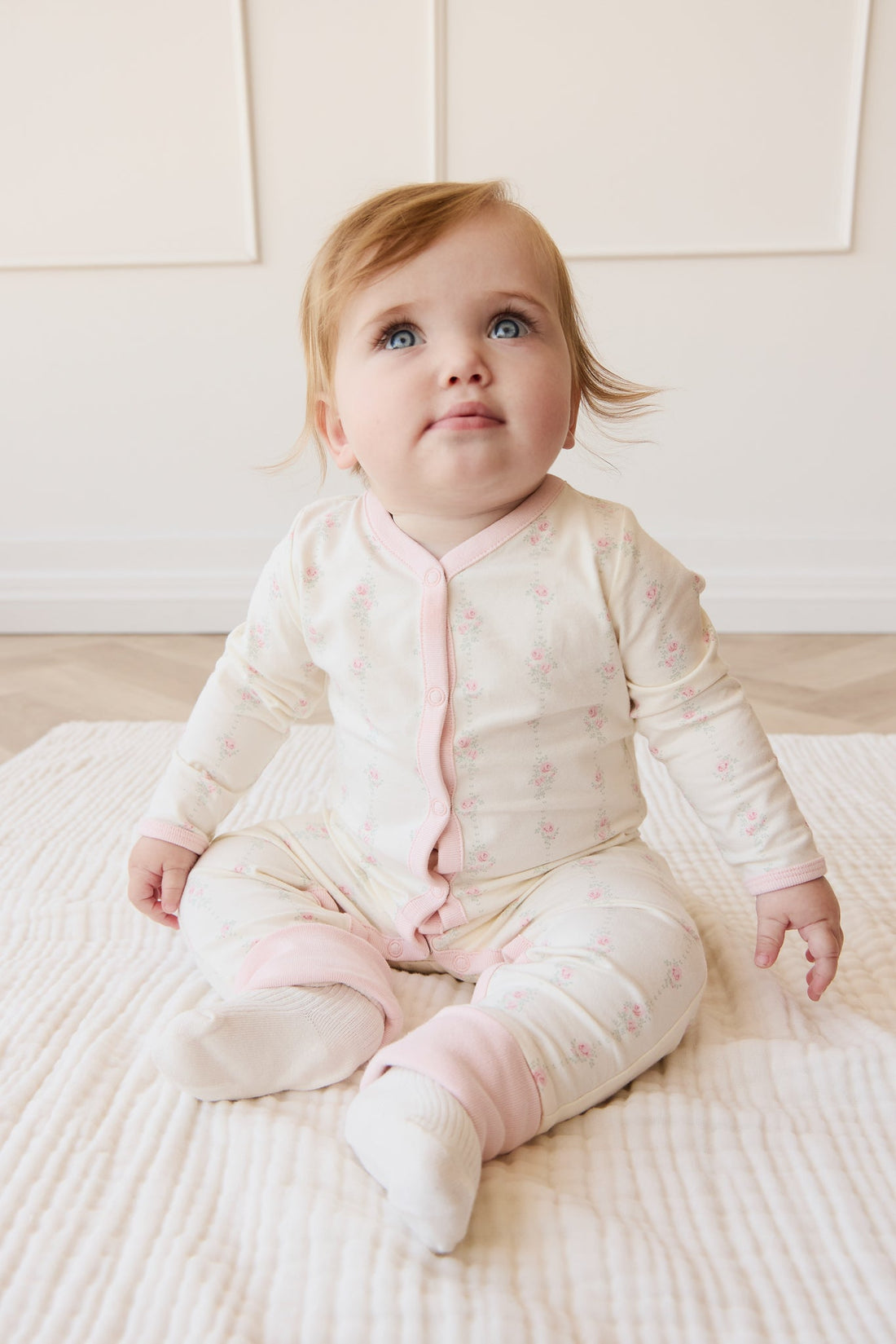 Organic Cotton Amory Onepiece - Rose Trail Childrens Pyjama from Jamie Kay Australia