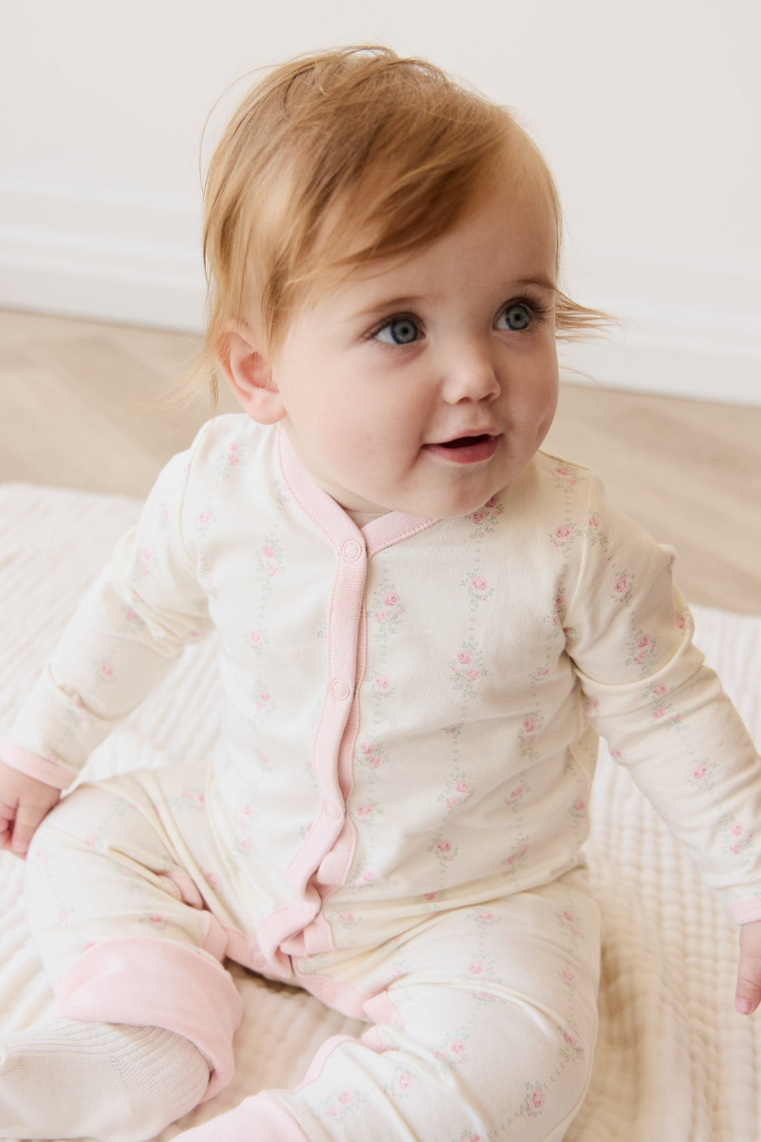 Organic Cotton Amory Onepiece - Rose Trail Childrens Pyjama from Jamie Kay Australia