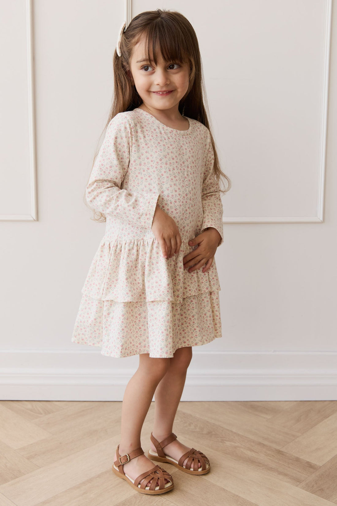 Organic Cotton Fayette Dress - Posy Garden Pink Childrens Dress from Jamie Kay Australia