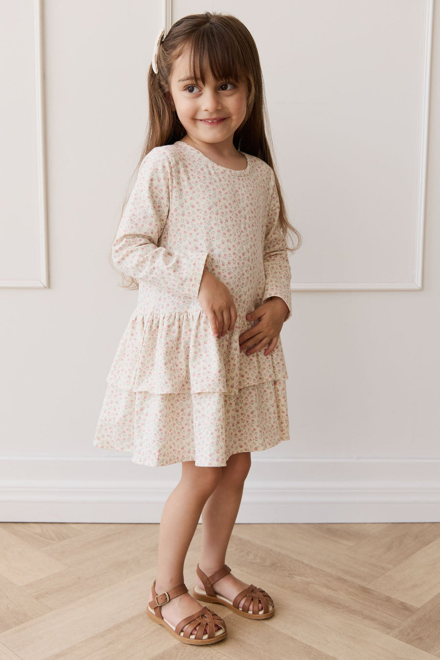 Organic Cotton Fayette Dress - Posy Garden Pink Childrens Dress from Jamie Kay Australia