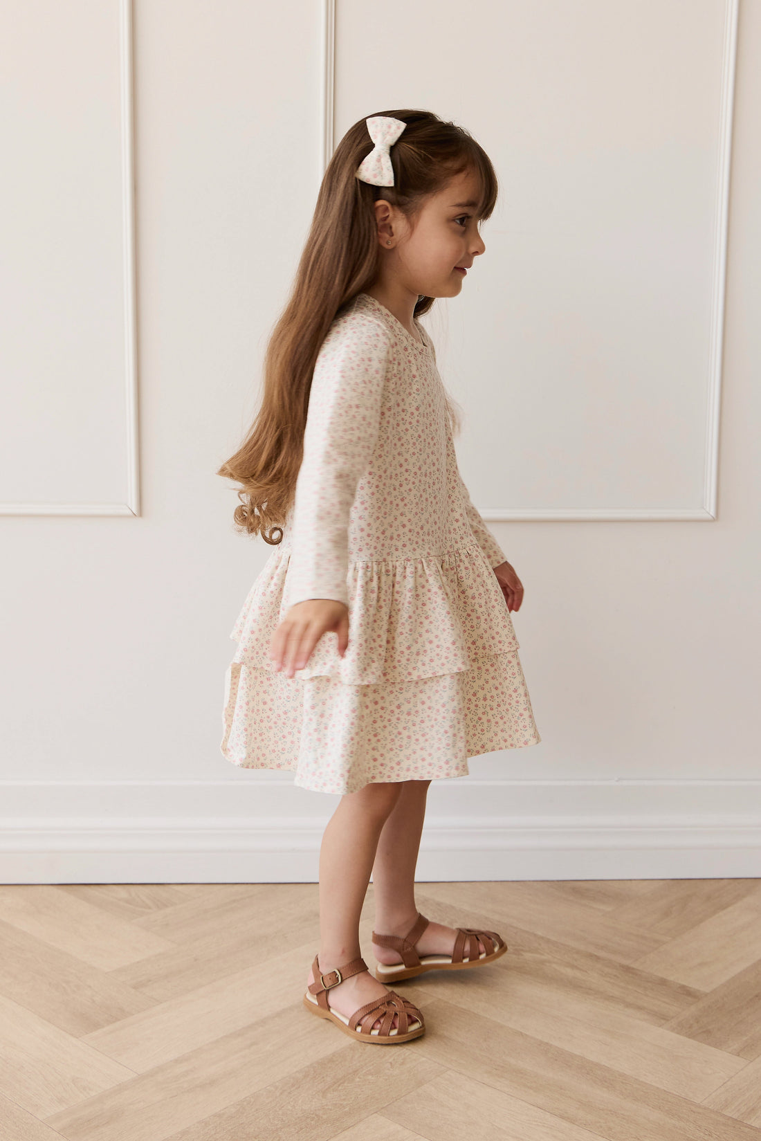 Organic Cotton Fayette Dress - Posy Garden Pink Childrens Dress from Jamie Kay Australia