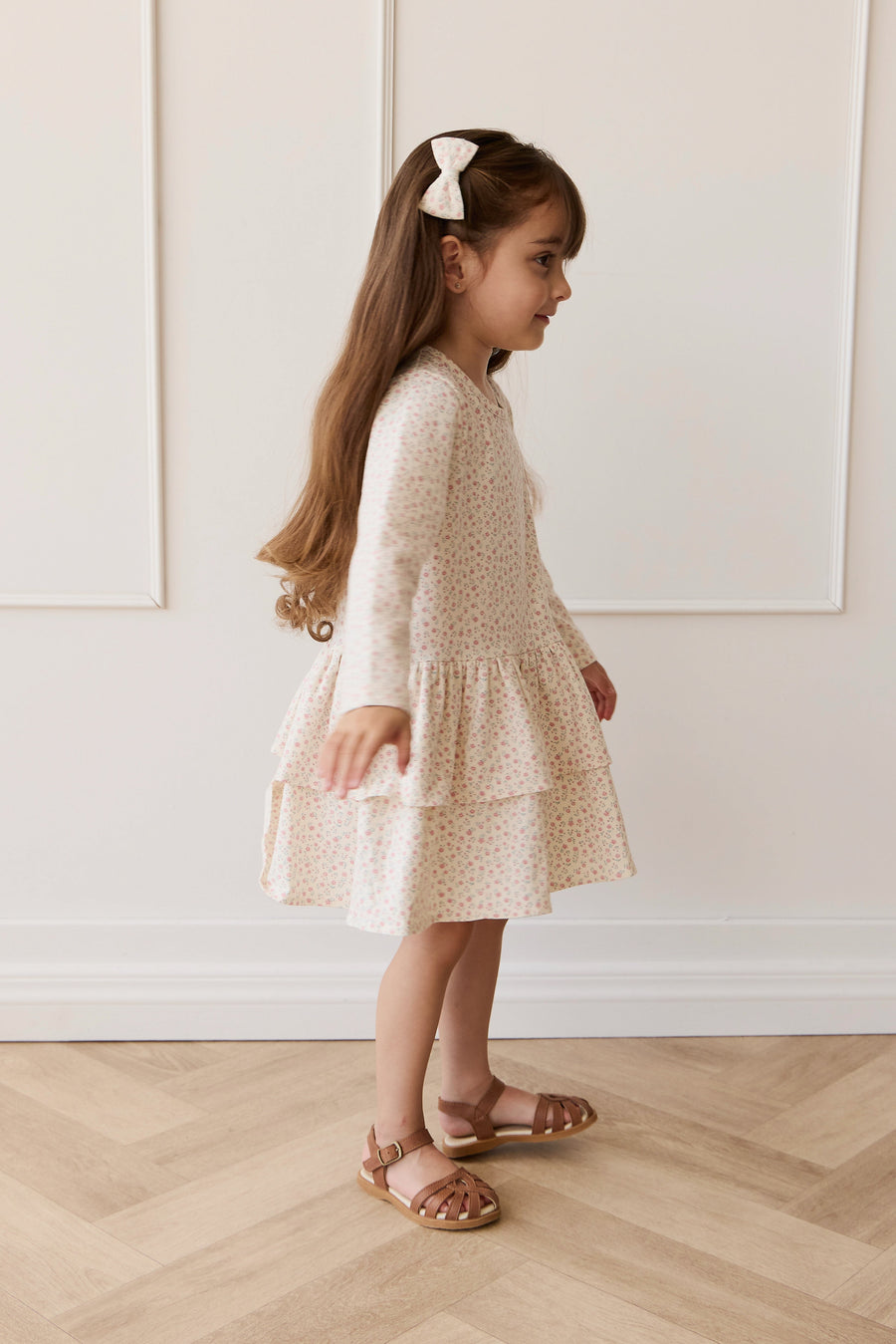 Organic Cotton Fayette Dress - Posy Garden Pink Childrens Dress from Jamie Kay Australia