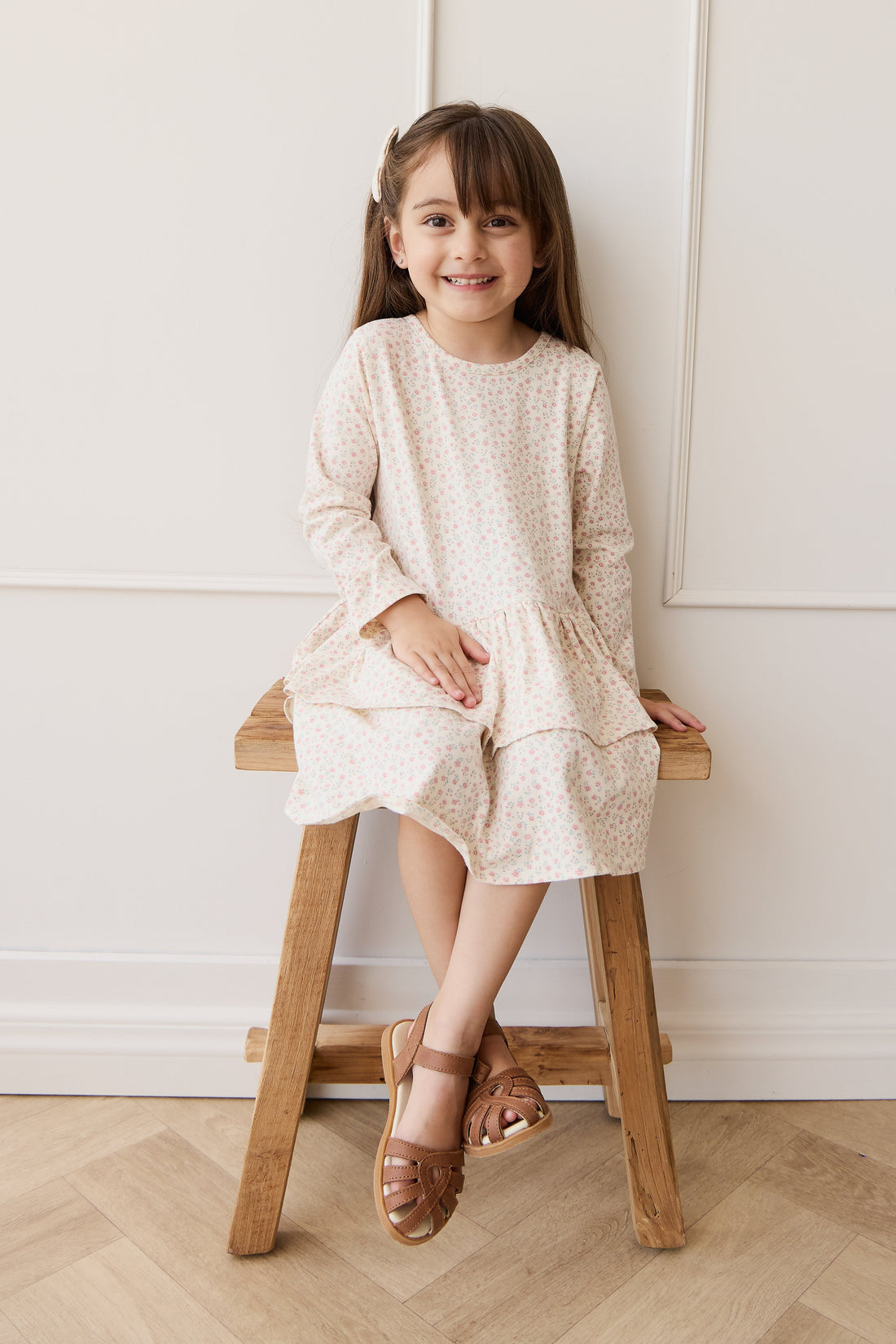 Organic Cotton Fayette Dress - Posy Garden Pink Childrens Dress from Jamie Kay Australia