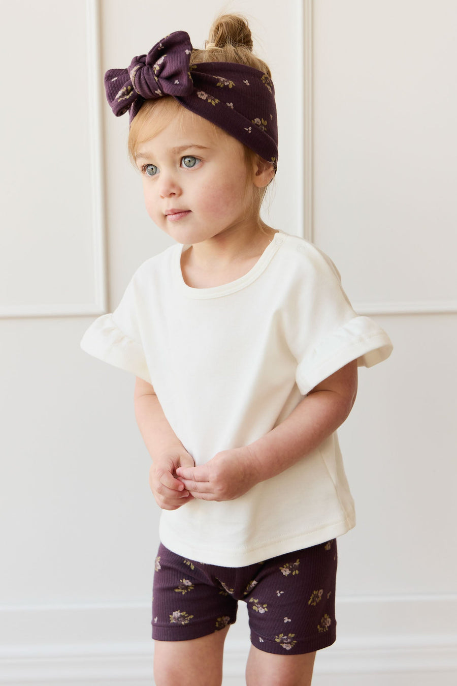 Organic Cotton Fine Rib Everyday Bike Short - Simone Huckleberry Childrens Short from Jamie Kay Australia