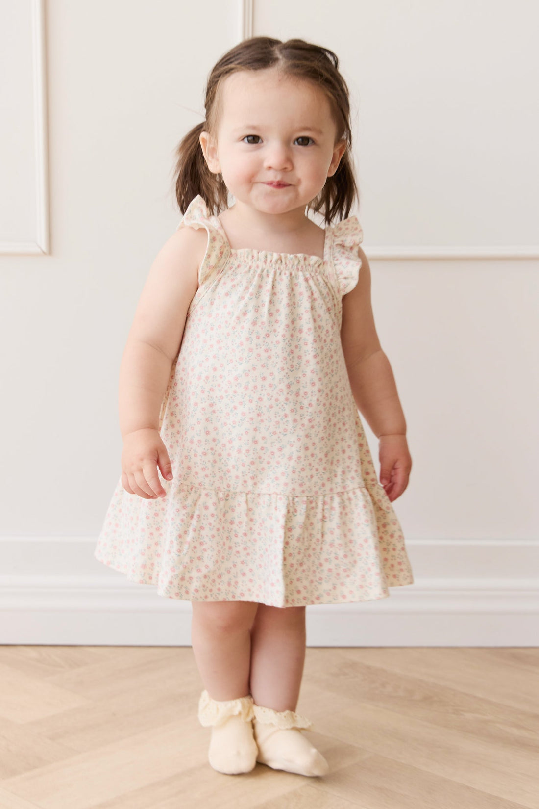 Organic Cotton Nelly Dress - Posy Garden Pink Childrens Dress from Jamie Kay Australia