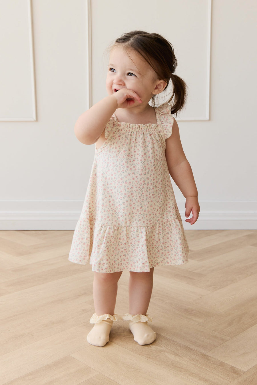 Organic Cotton Nelly Dress - Posy Garden Pink Childrens Dress from Jamie Kay Australia