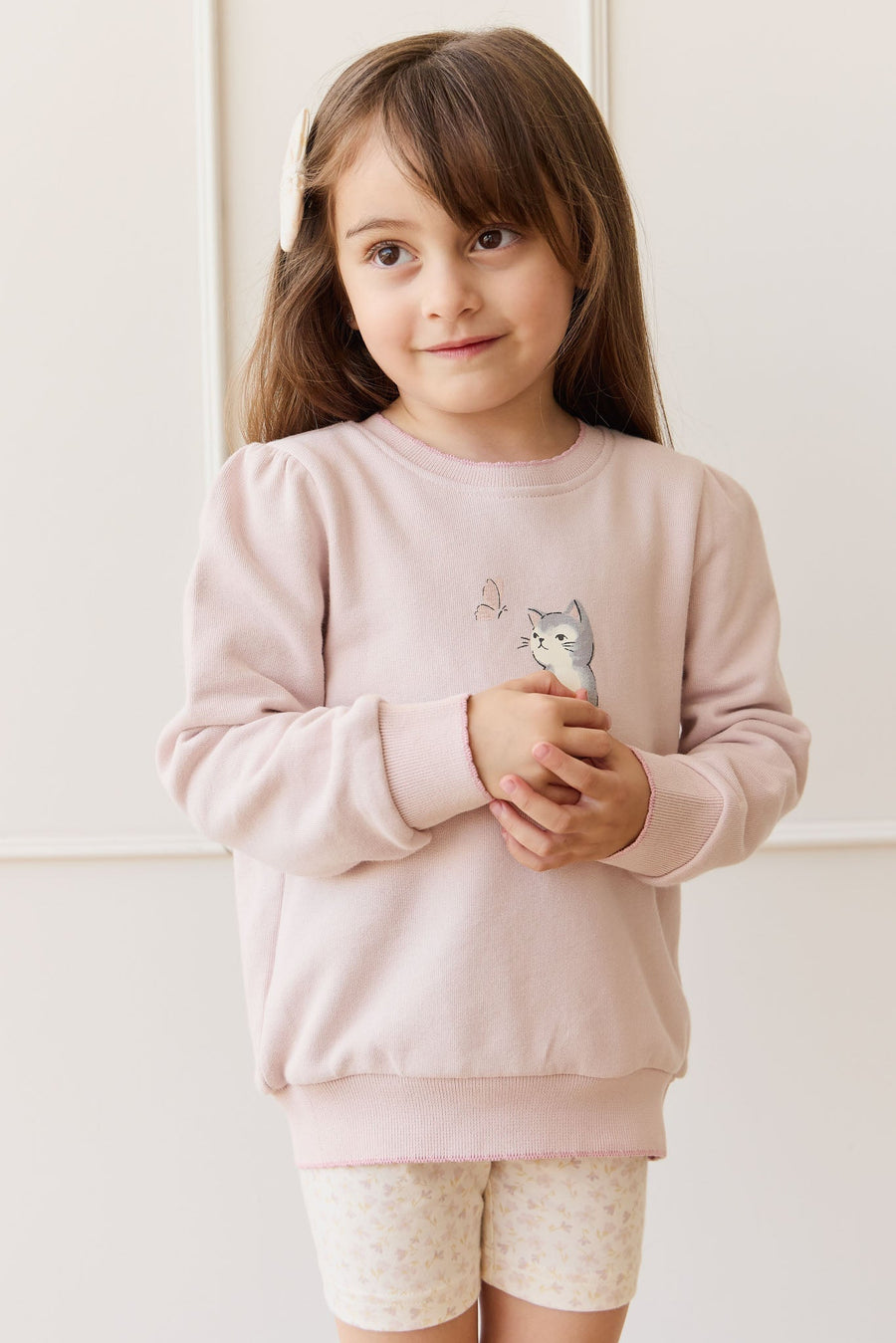 Organic Cotton Monroe Sweatshirt - Little Moon Soft Misty Rose Childrens Top from Jamie Kay Australia