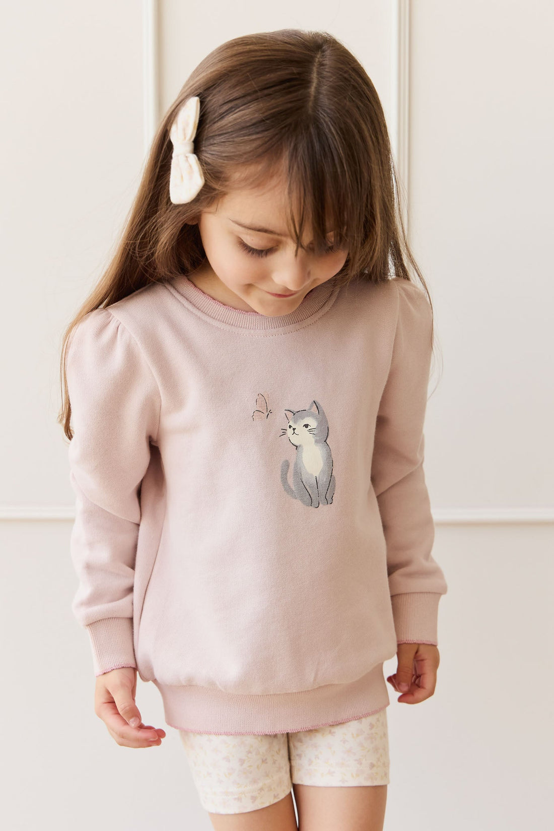 Organic Cotton Monroe Sweatshirt - Little Moon Soft Misty Rose Childrens Top from Jamie Kay Australia