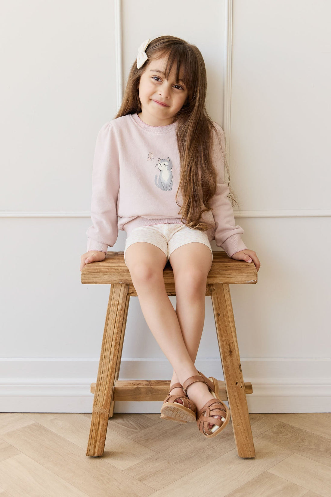 Organic Cotton Monroe Sweatshirt - Little Moon Soft Misty Rose Childrens Top from Jamie Kay Australia