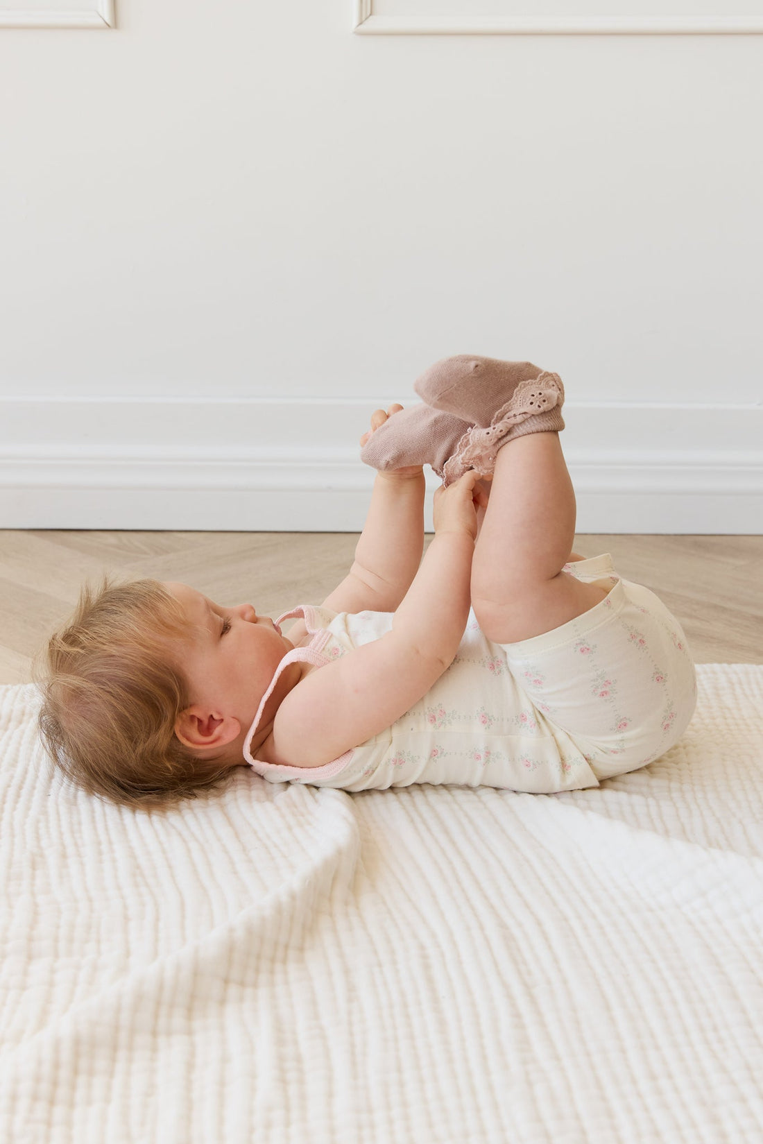 Organic Cotton Jolie Singlet Pyjama Set - Rose Trail Childrens Pyjama from Jamie Kay Australia