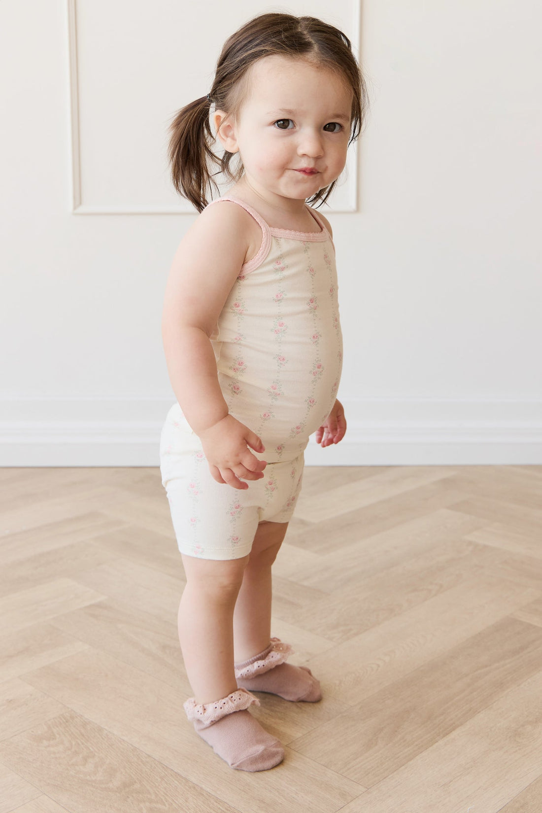 Organic Cotton Jolie Singlet Pyjama Set - Rose Trail Childrens Pyjama from Jamie Kay Australia