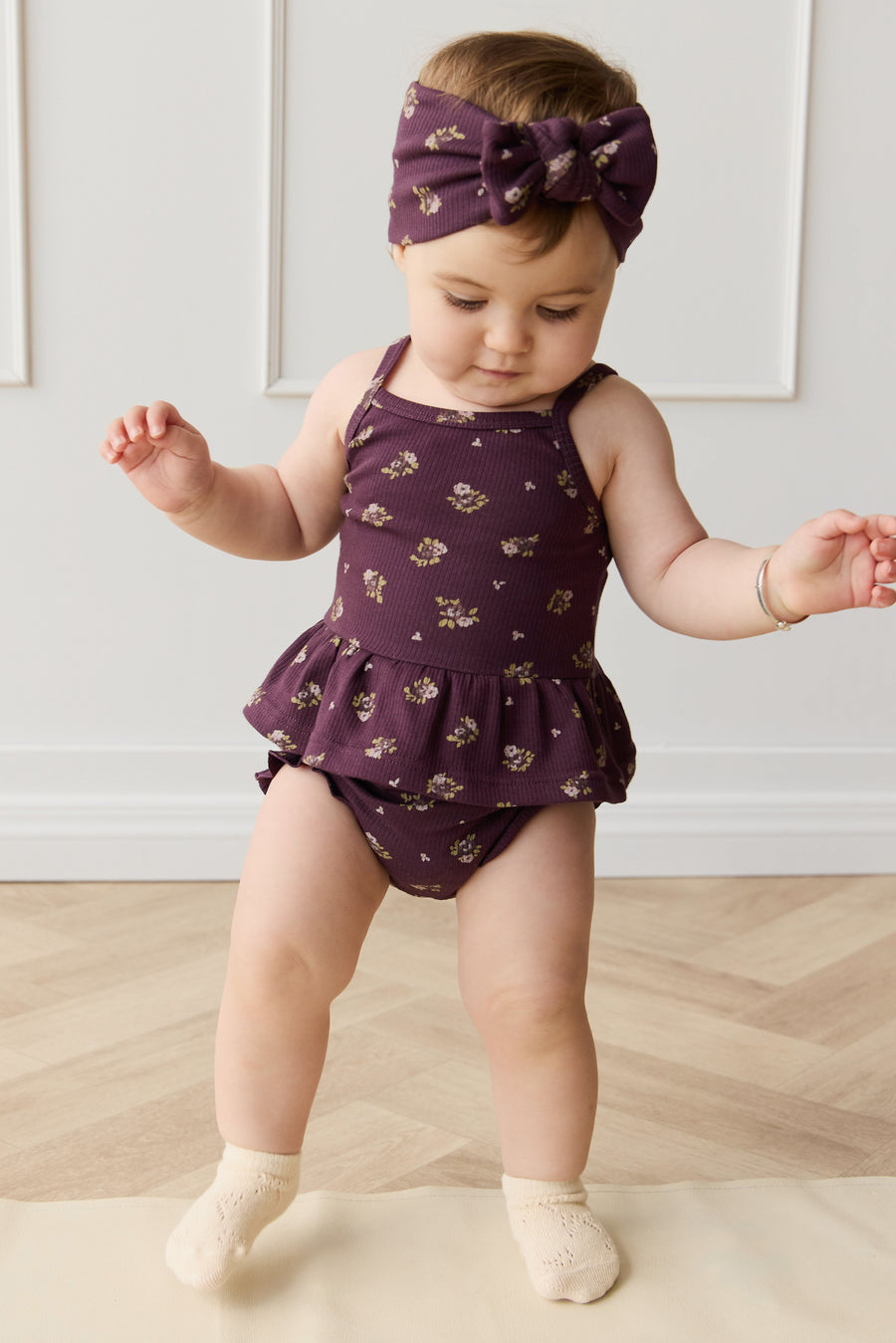 Organic Cotton Fine Rib Lillian Top - Simone Huckleberry Childrens Top from Jamie Kay Australia