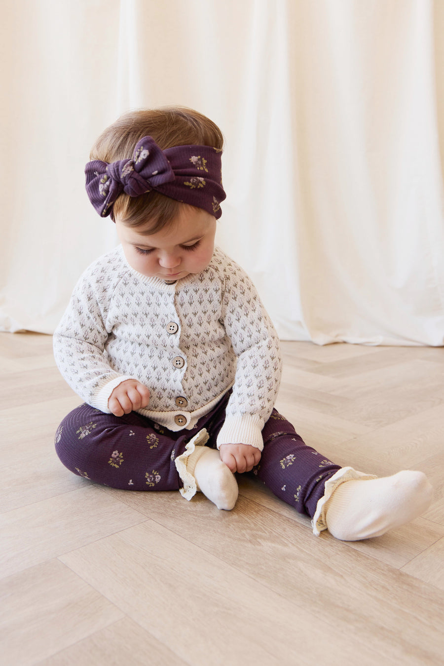 Organic Cotton Fine Rib Legging - Simone Huckleberry Childrens Legging from Jamie Kay Australia