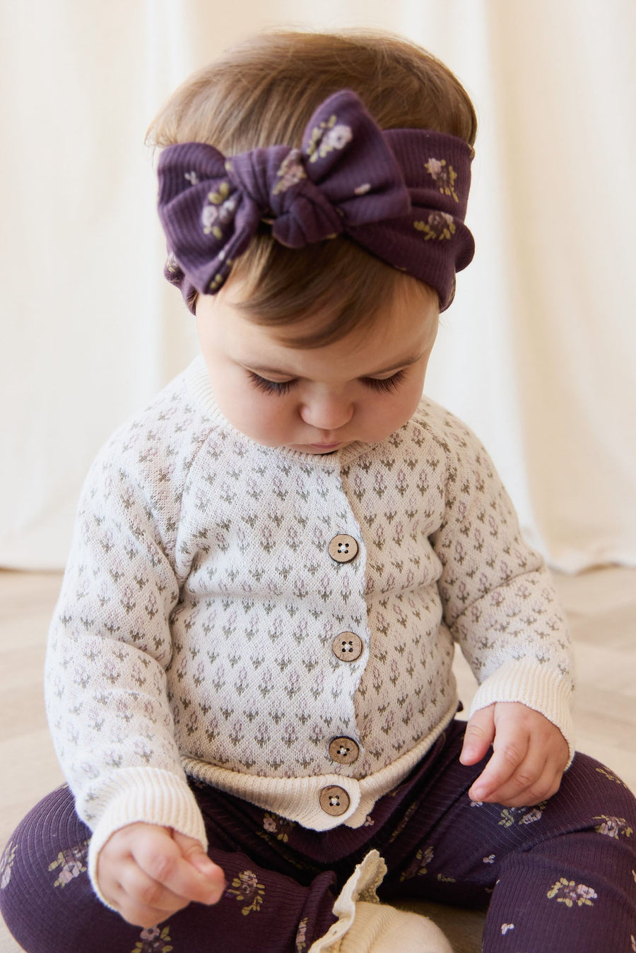 Organic Cotton Fine Rib Headband - Simone Huckleberry Childrens Headband from Jamie Kay Australia