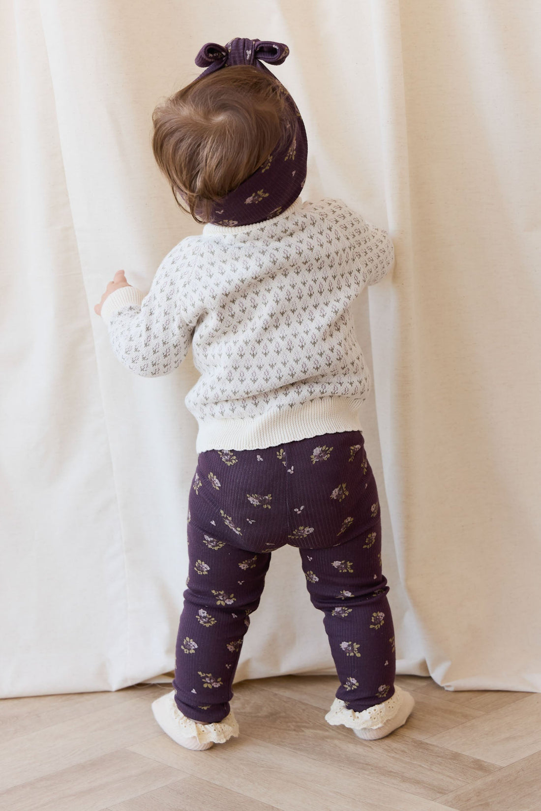 Organic Cotton Fine Rib Legging - Simone Huckleberry Childrens Legging from Jamie Kay Australia