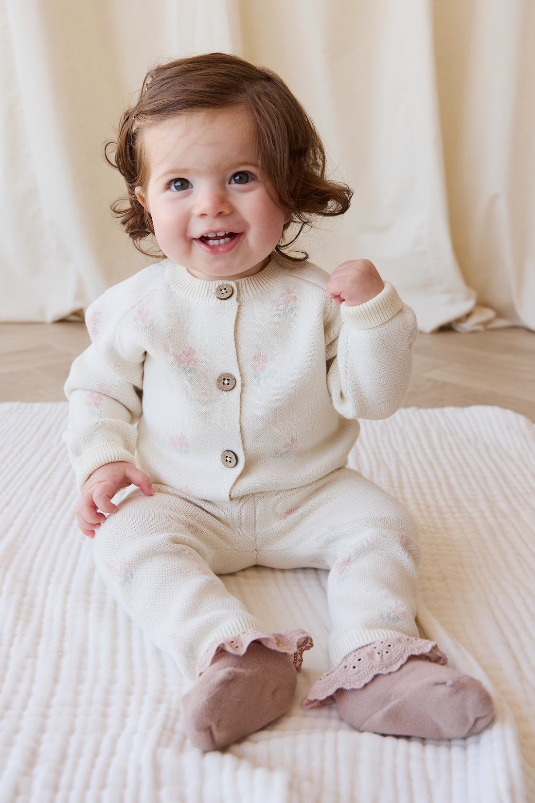 Meadow Cardigan - Larissa Egret Childrens Cardigan from Jamie Kay Australia