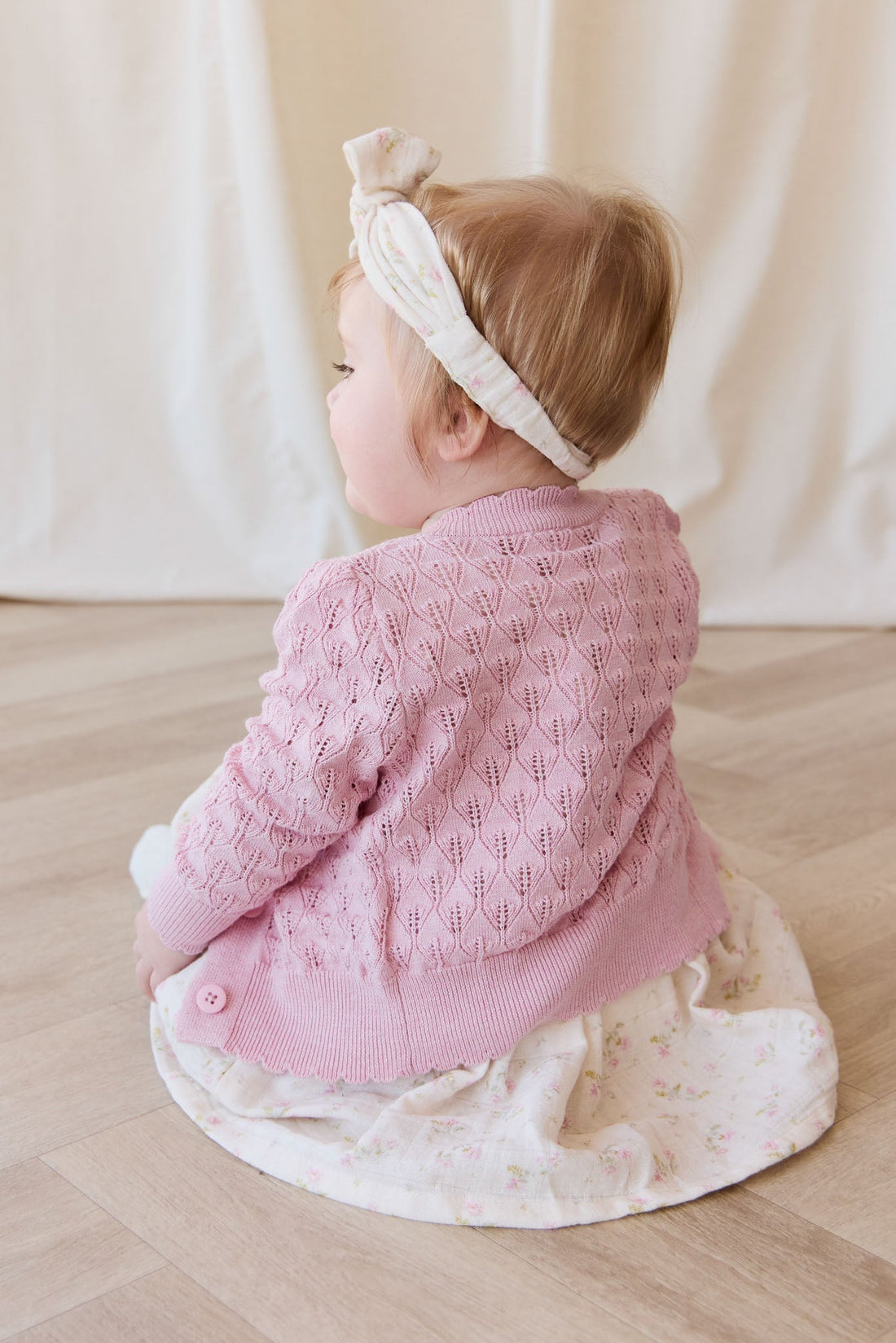 Magnolia Cardigan - Sweet Pink Marle Childrens Cardigan from Jamie Kay Australia