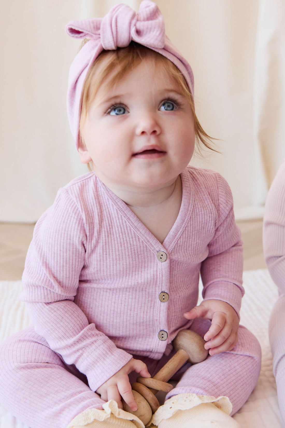 Organic Cotton Modal Cardigan - Orchid Marle Childrens Cardigan from Jamie Kay Australia
