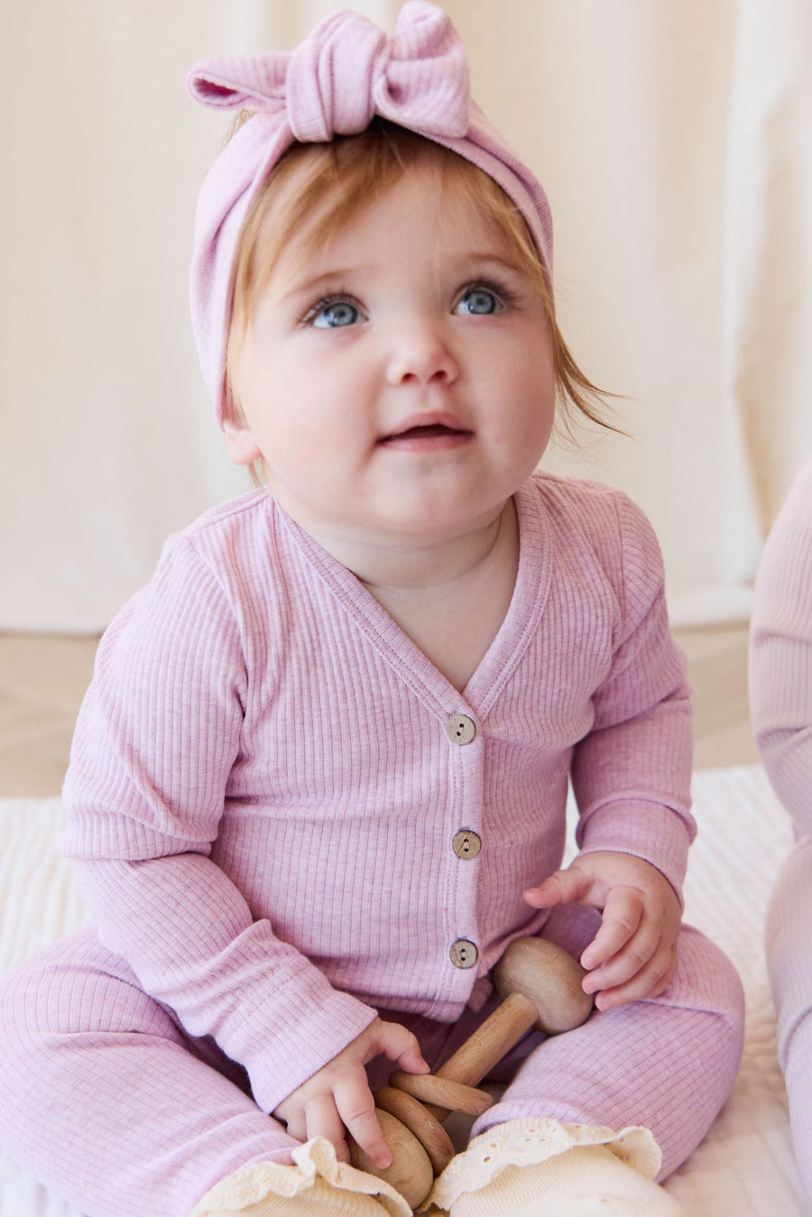 Organic Cotton Modal Cardigan - Orchid Marle Childrens Cardigan from Jamie Kay Australia