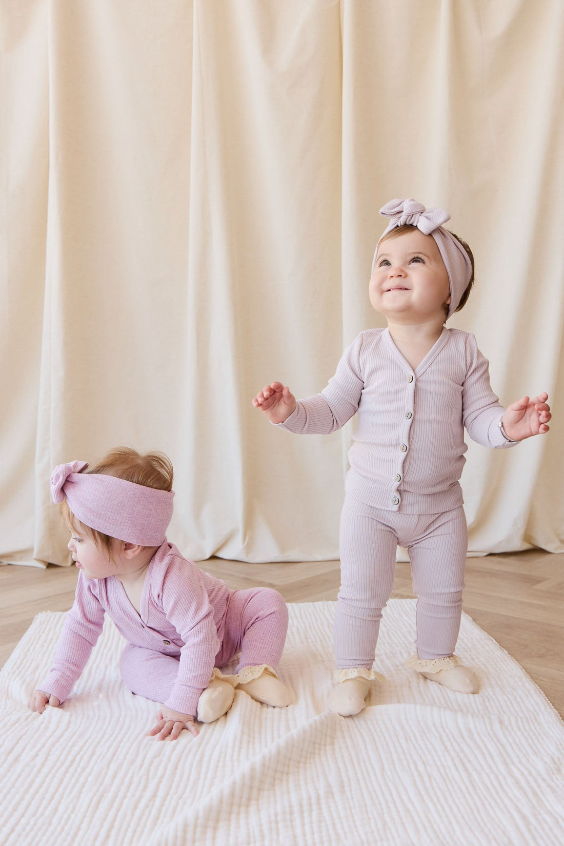Organic Cotton Modal Cardigan - Violet Tint Childrens Cardigan from Jamie Kay Australia