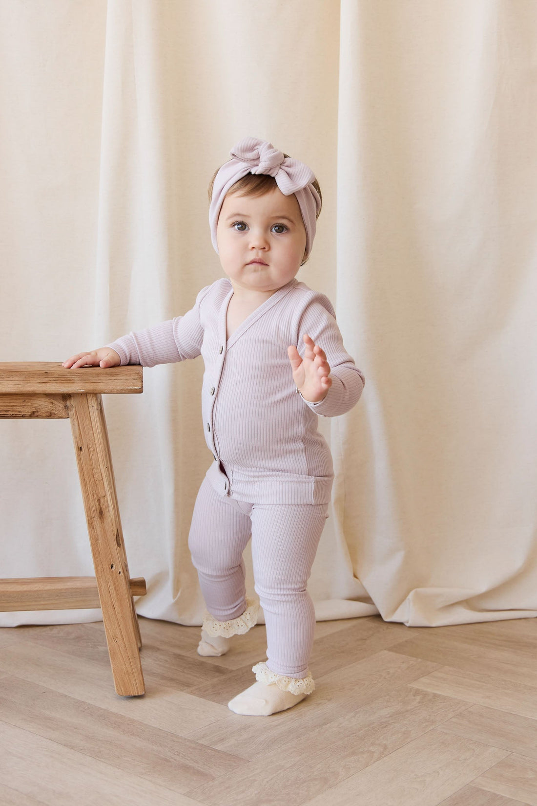 Organic Cotton Modal Cardigan - Violet Tint Childrens Cardigan from Jamie Kay Australia