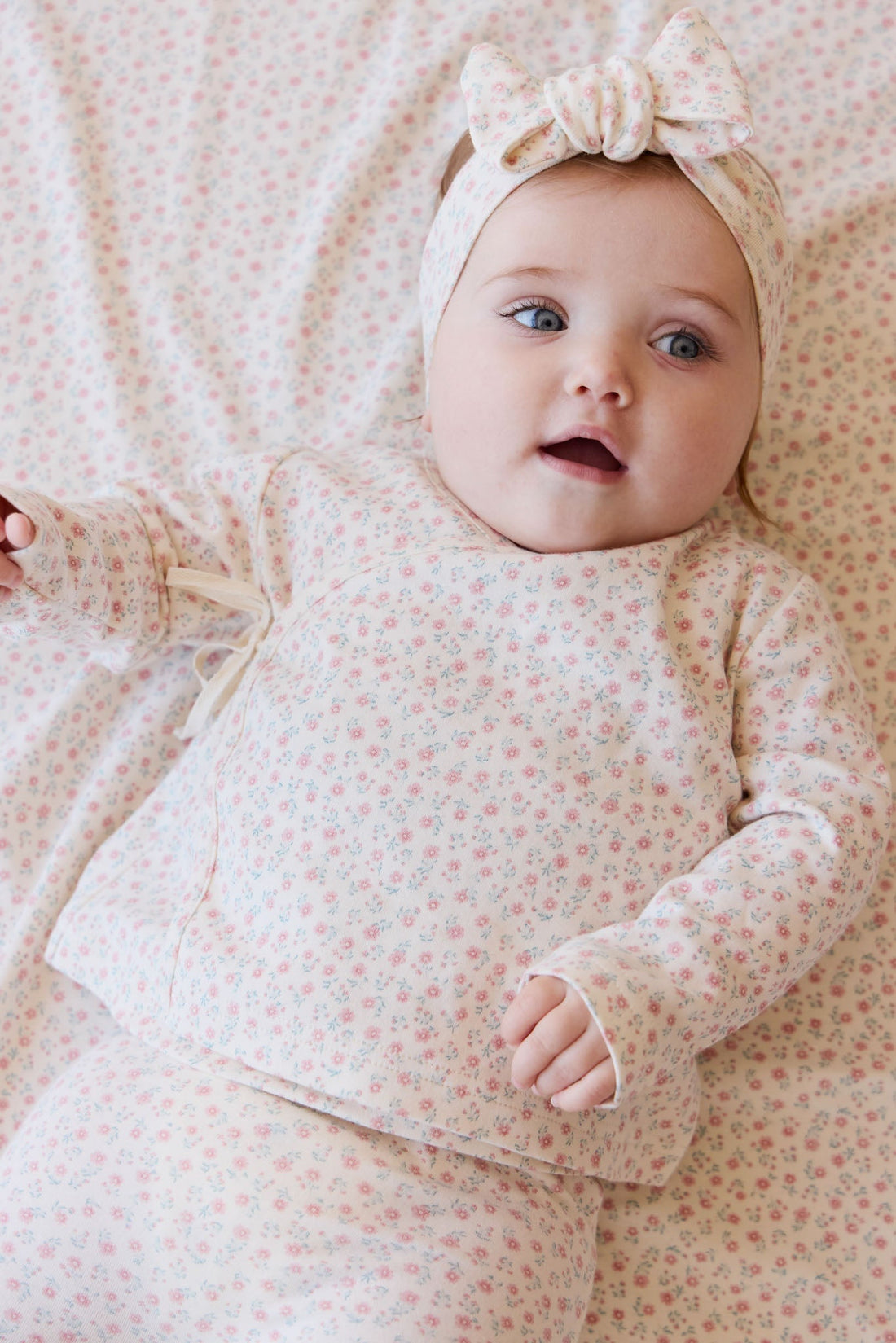 Organic Cotton Headband - Posy Garden Pink Childrens Headband from Jamie Kay Australia