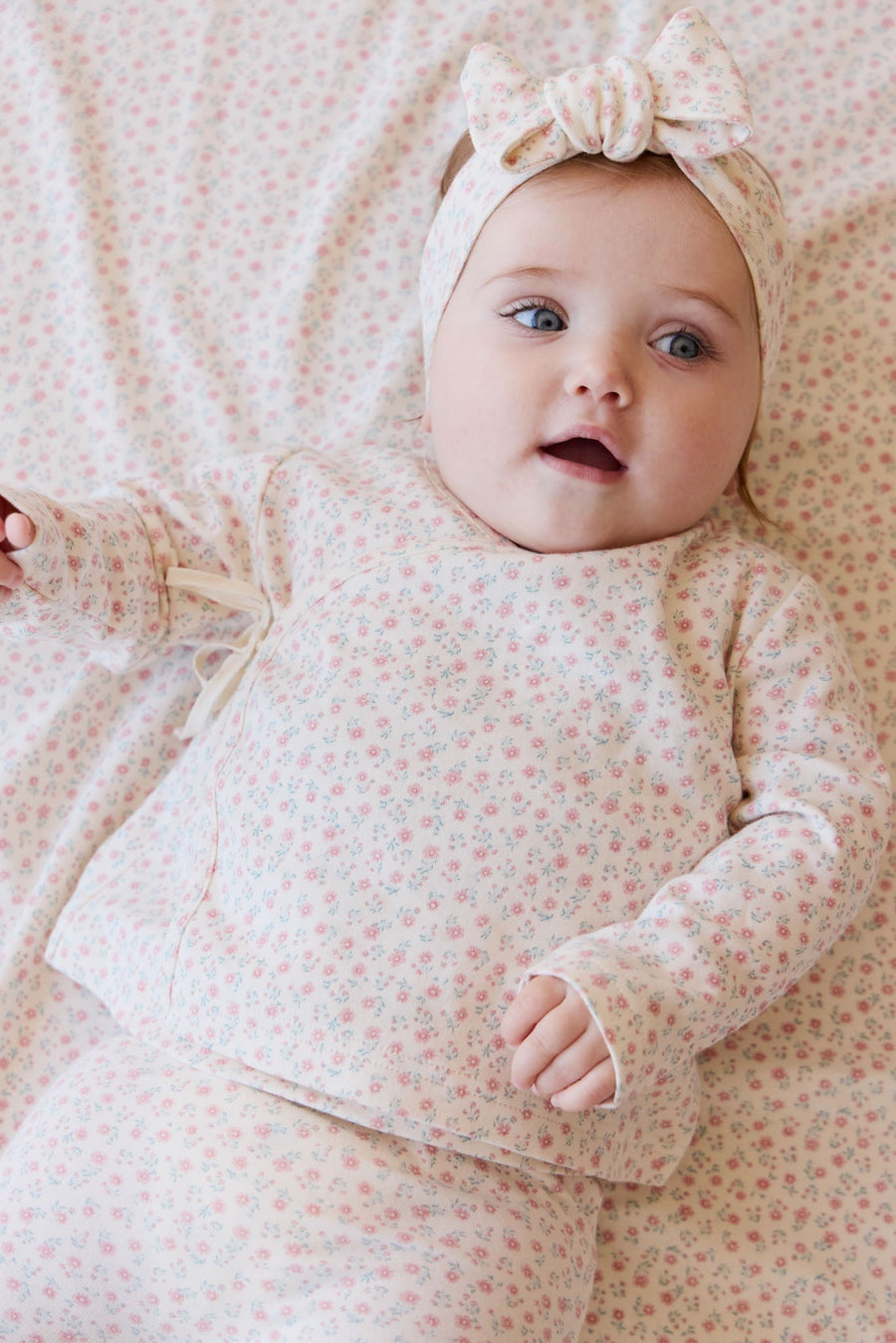 Organic Cotton Headband - Posy Garden Pink Childrens Headband from Jamie Kay Australia