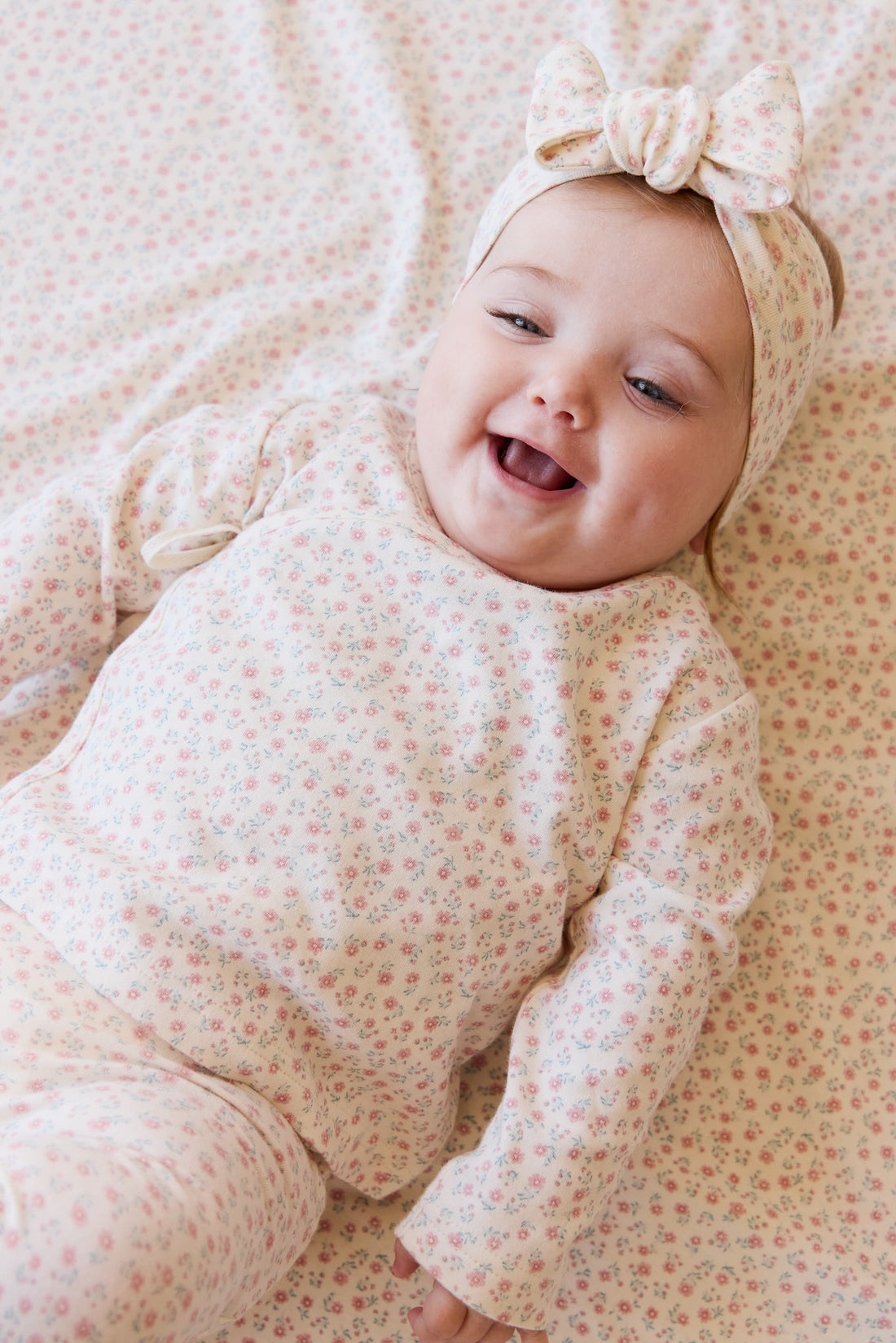 Organic Cotton Headband - Posy Garden Pink Childrens Headband from Jamie Kay Australia