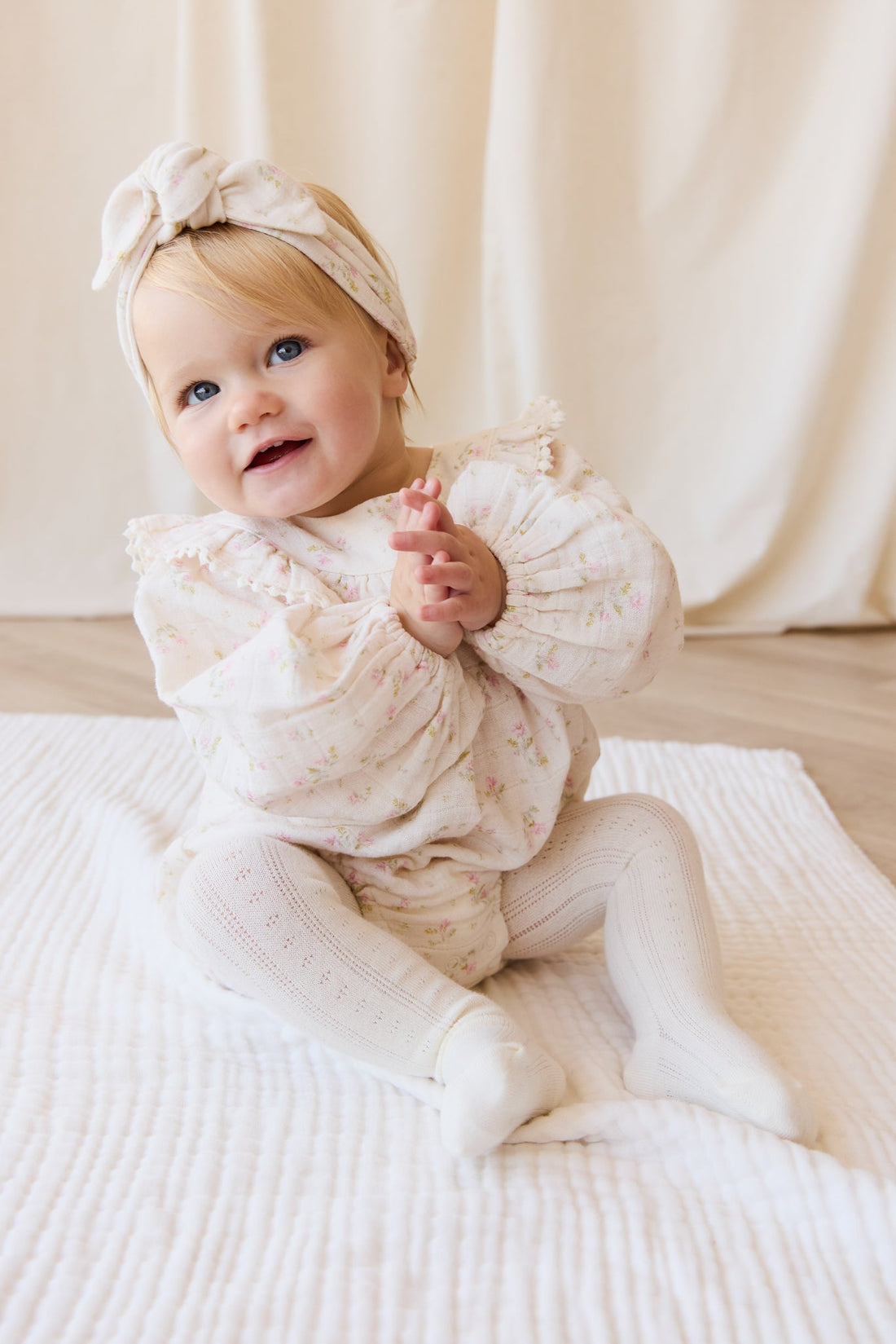 Organic Cotton Muslin Malia Playsuit - Emelia Pink Childrens Playsuit from Jamie Kay Australia