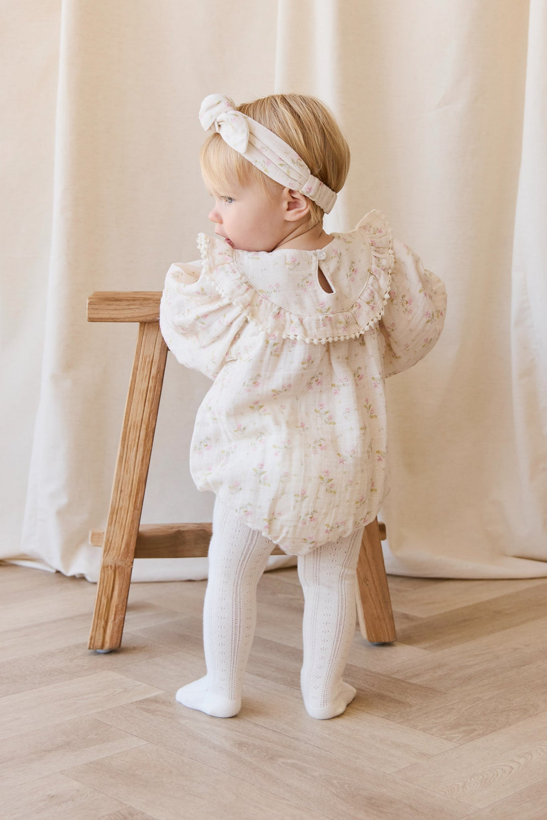 Organic Cotton Muslin Malia Playsuit - Emelia Pink Childrens Playsuit from Jamie Kay Australia