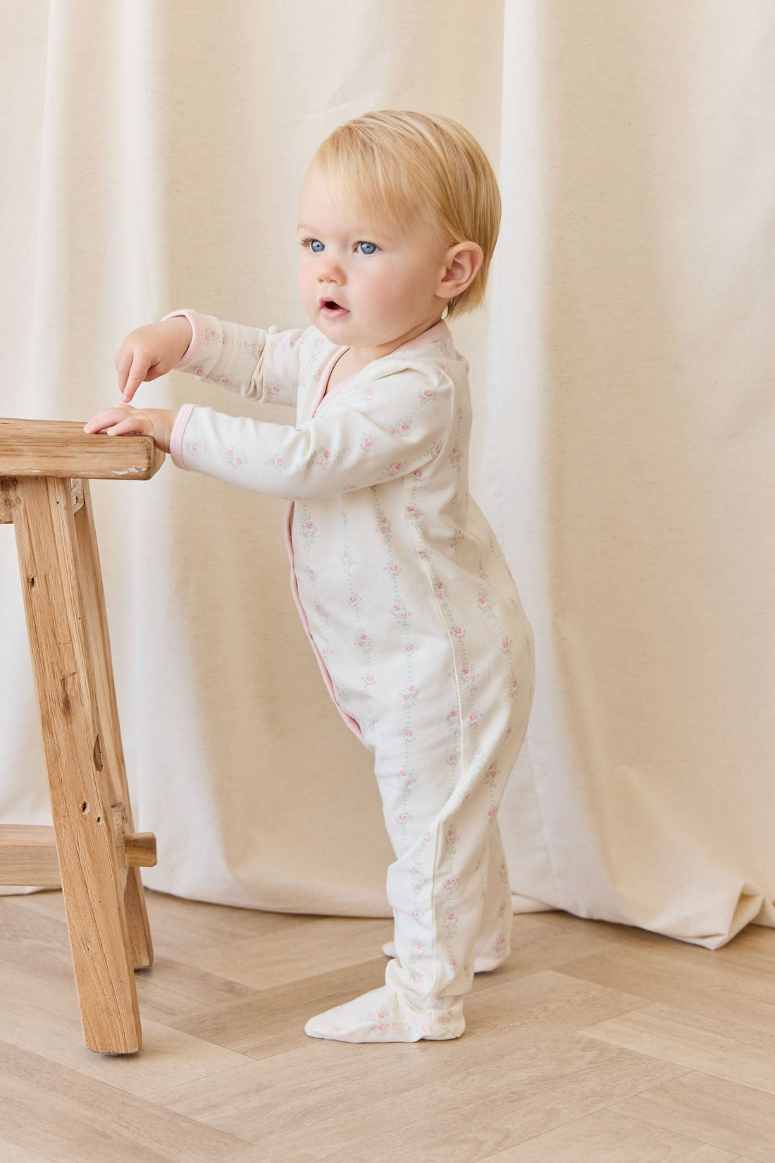 Organic Cotton Amory Onepiece - Rose Trail Childrens Pyjama from Jamie Kay Australia
